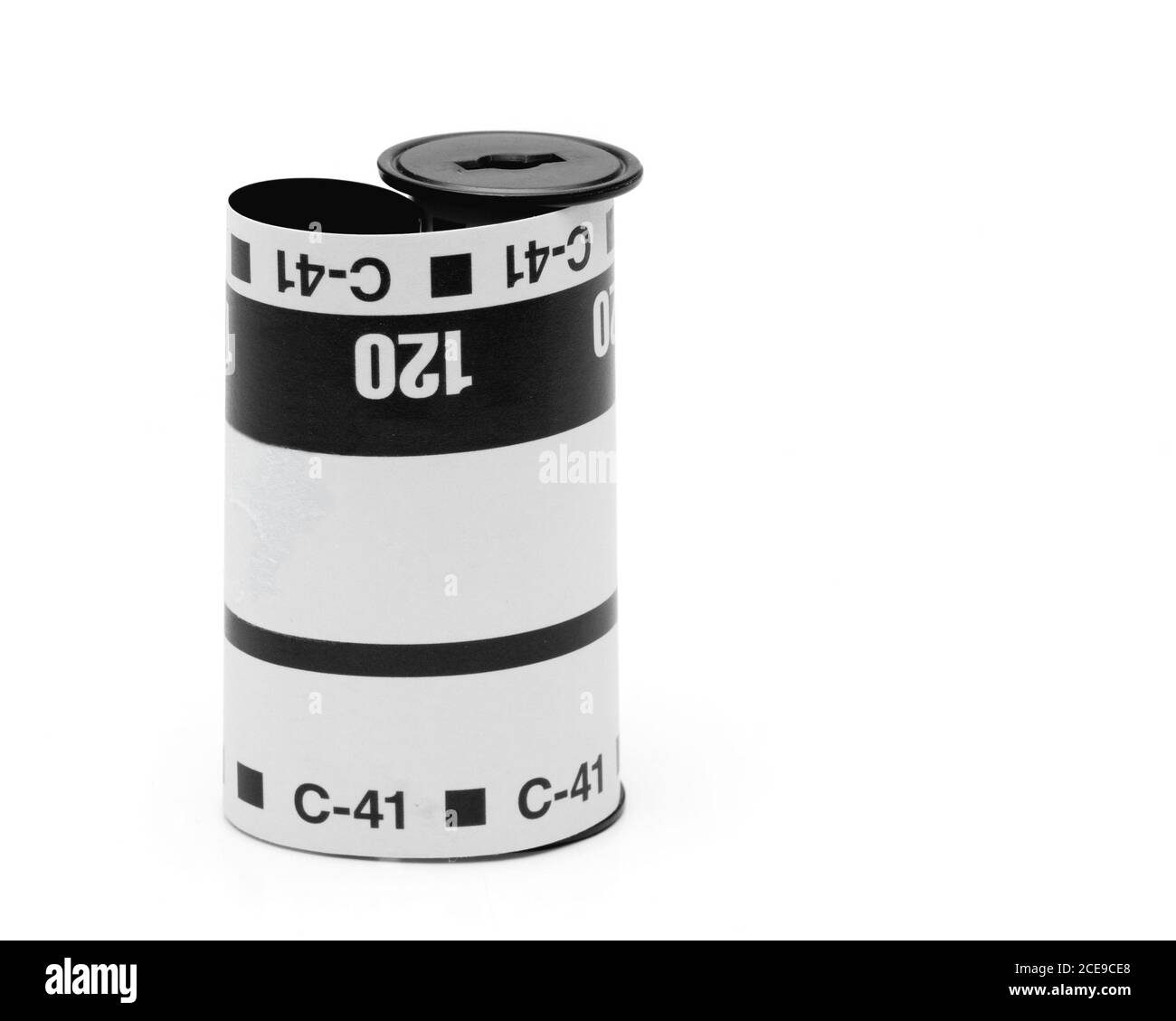 Rotolo di pellicola di formato medio sulla bobina Foto Stock