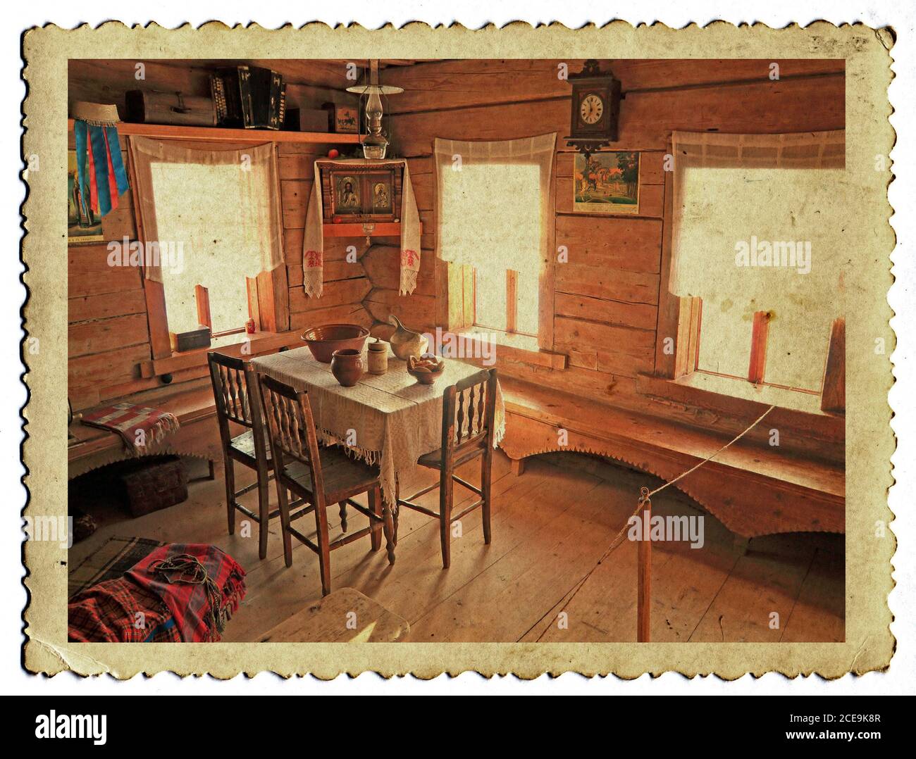 Retrò interno su una vecchia fotografia Foto Stock