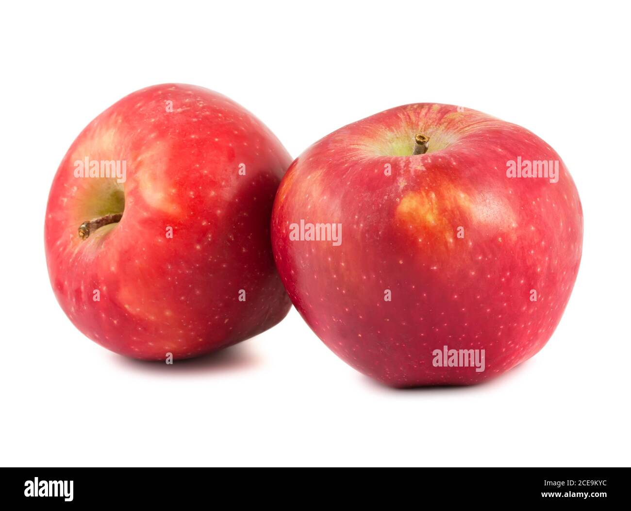 Due mele rosse mature Foto Stock