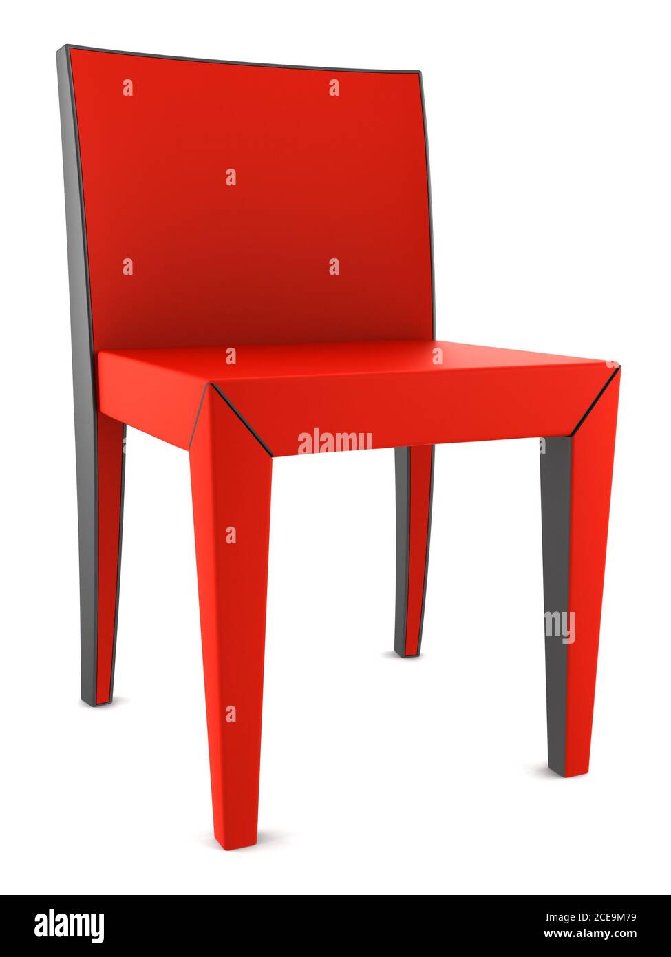 Sedia rossa isolato su sfondo bianco Foto Stock