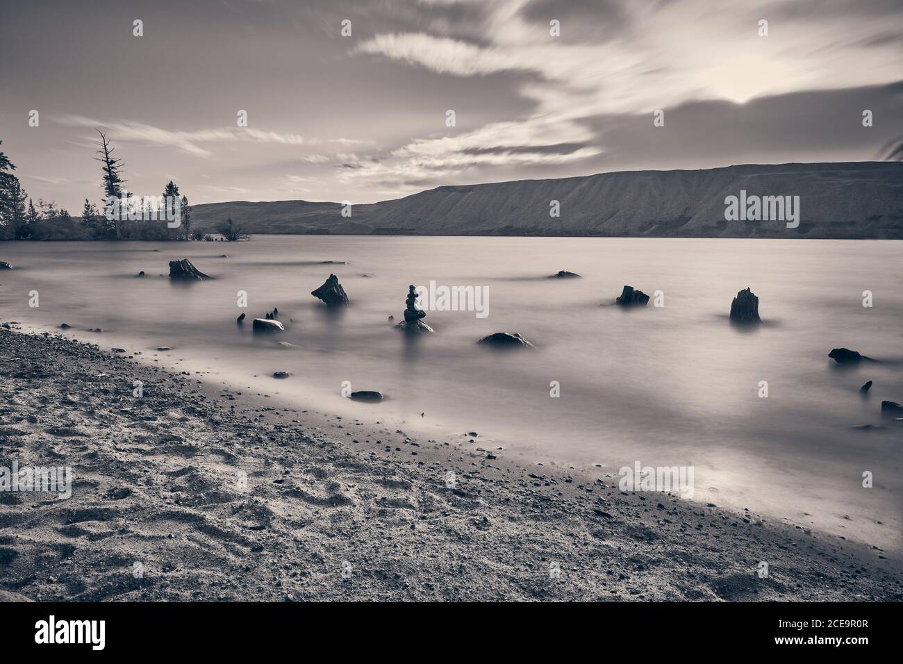 Vista sul lago Fremont vicino a Pinedale, Wyoming. Foto Stock
