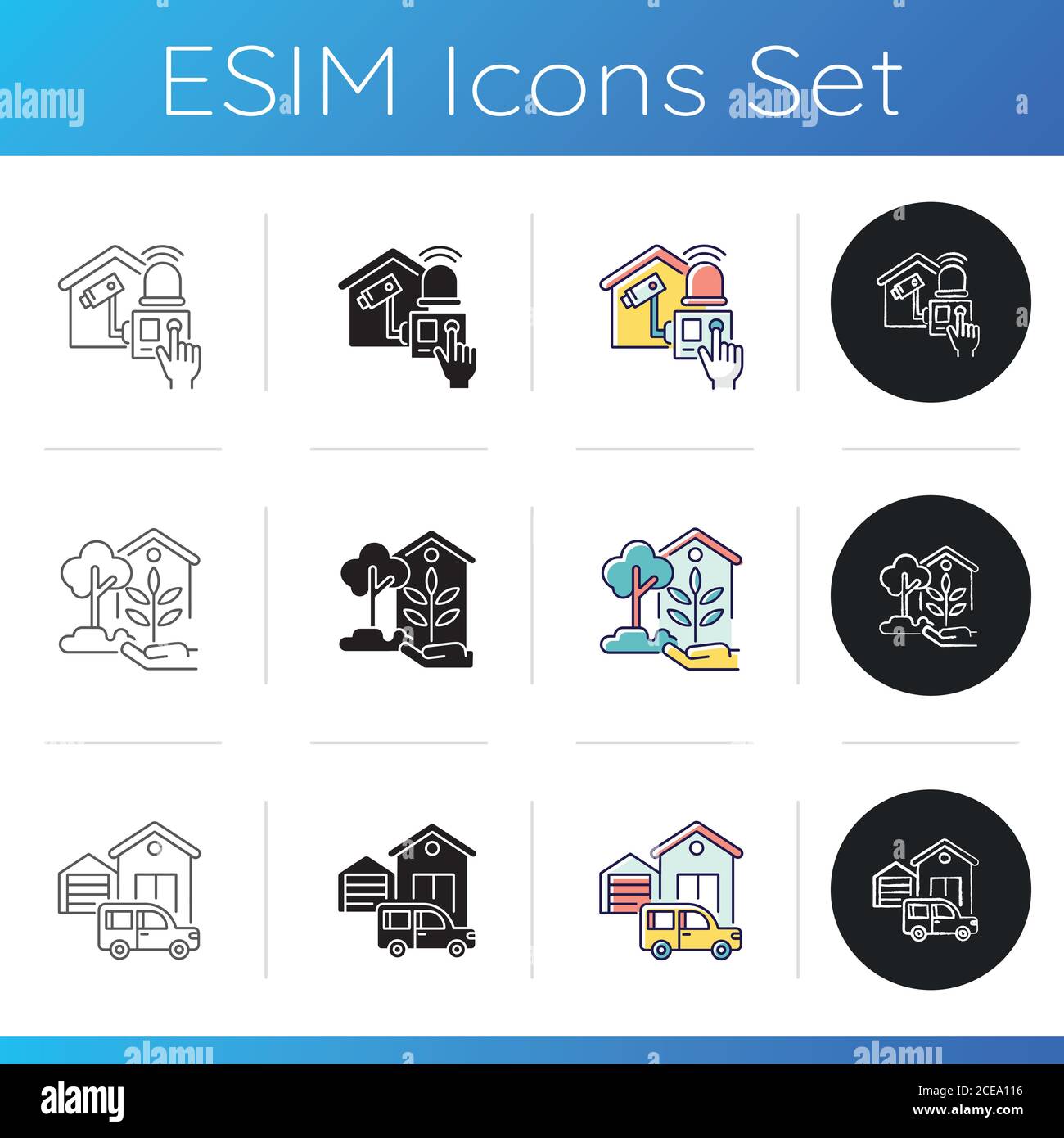 Set di icone per i miglioramenti della pagina iniziale Illustrazione Vettoriale