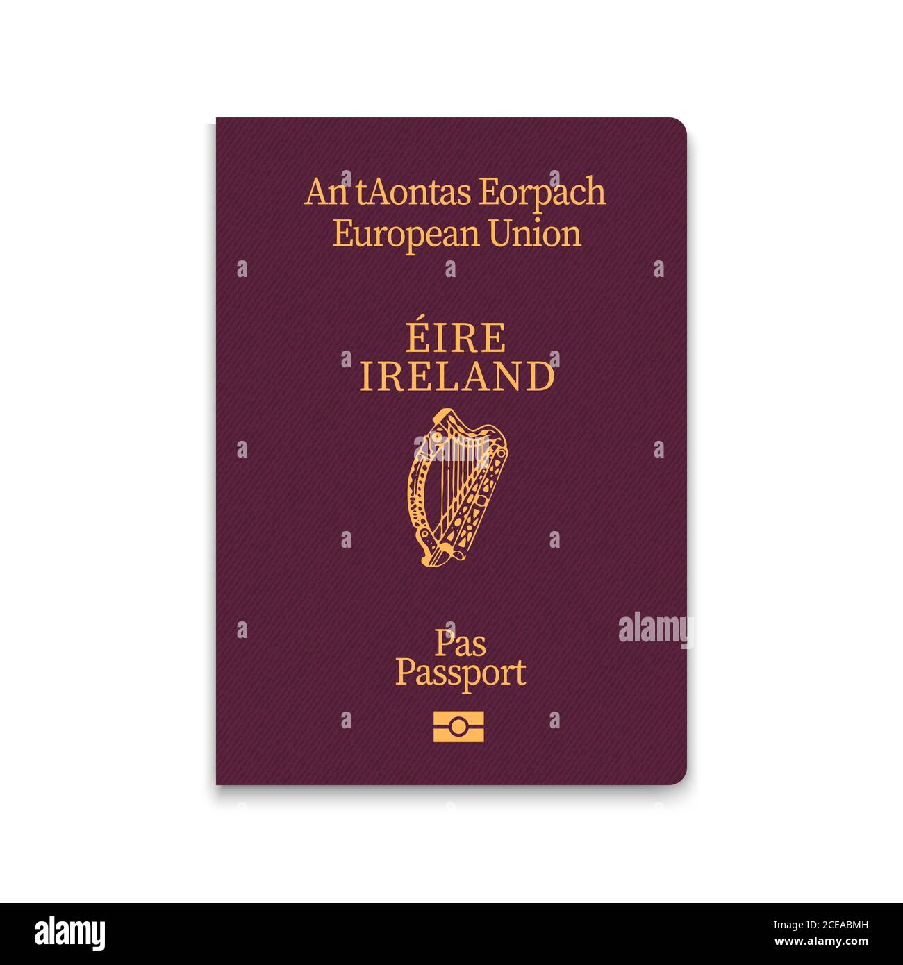 Copertina passaporto dell'Irlanda, illustrazione vettoriale Illustrazione Vettoriale