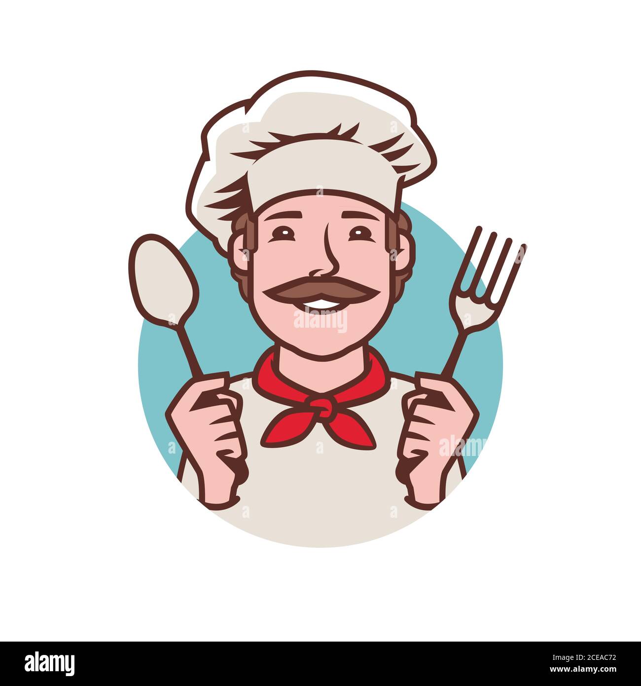 Logo Chef. Cucina, ristorante, simbolo del cibo Illustrazione Vettoriale