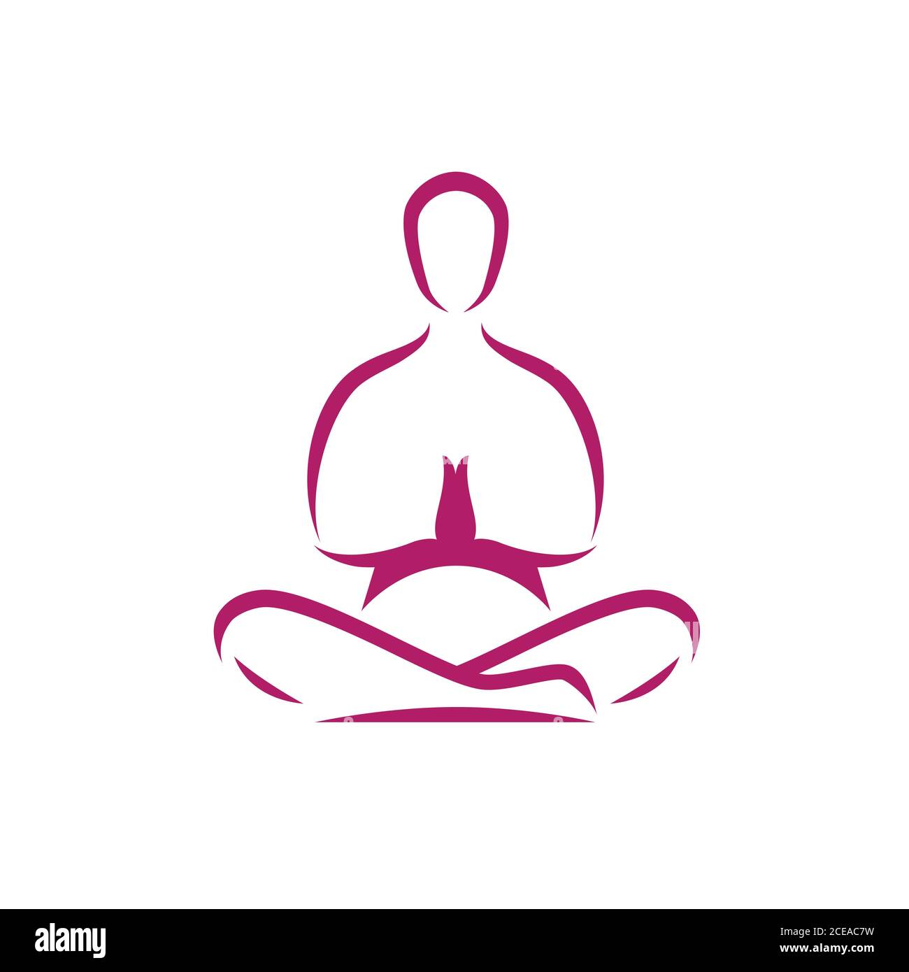 Logo Yoga. Meditazione, uomo in posizione di loto simbolo Illustrazione Vettoriale