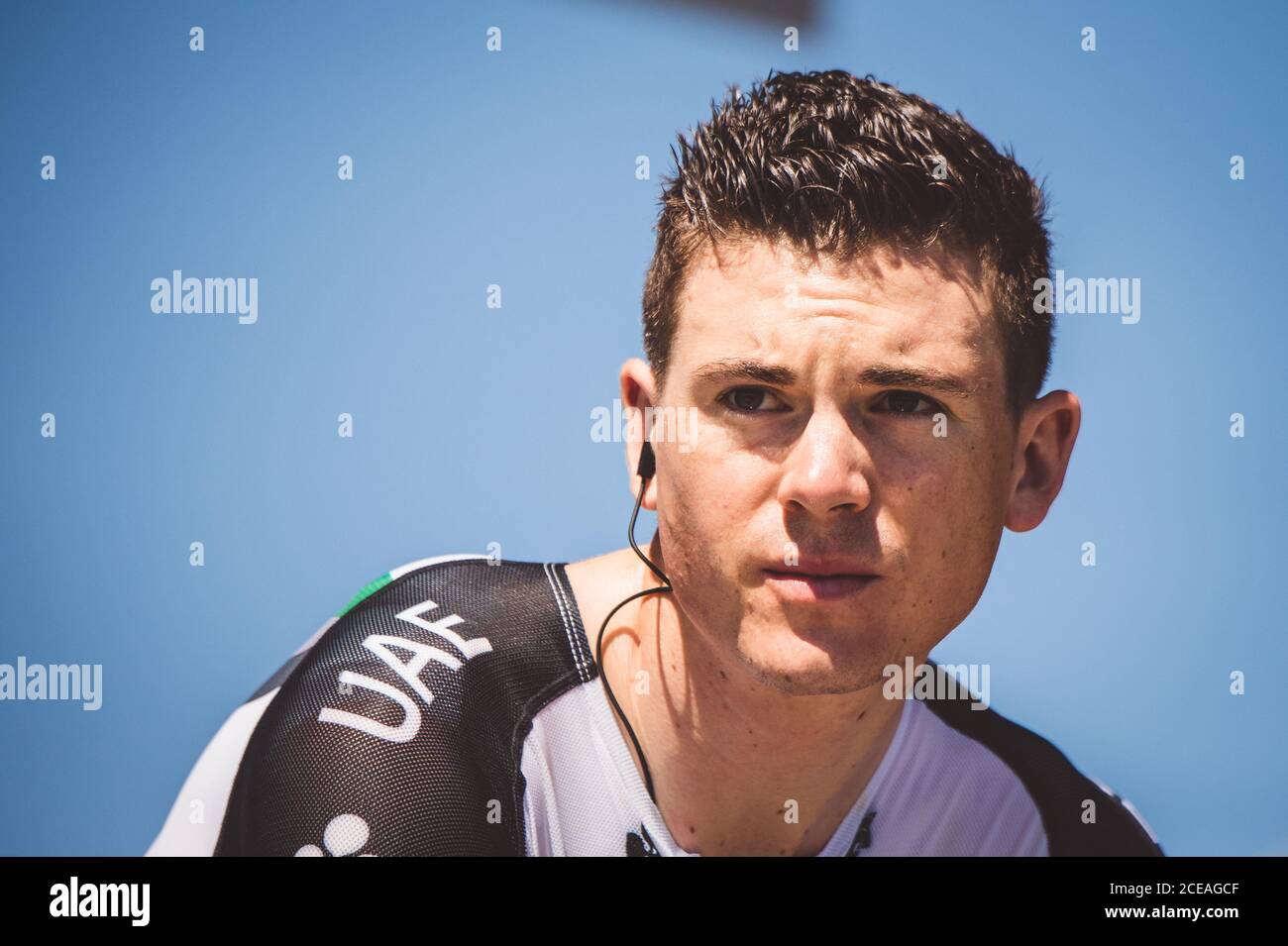 6 luglio 2017, Francia; Ciclismo, Tour de France 6° tappa: Ben Swift al via della tappa. Foto Stock
