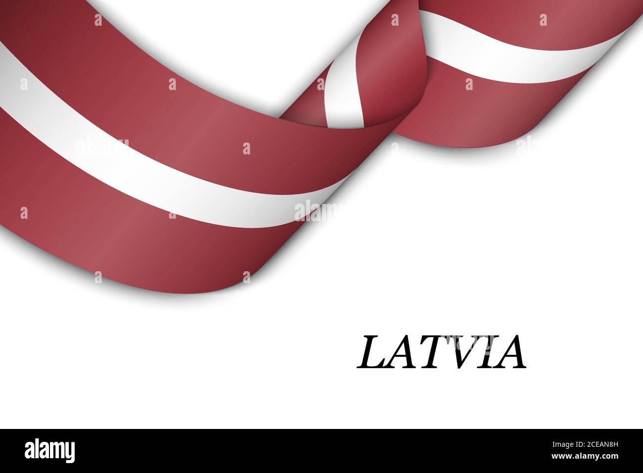Nastro ondulato o banner con bandiera della Lettonia Illustrazione Vettoriale