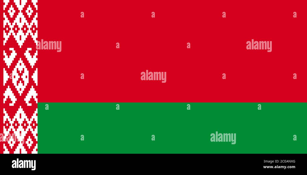 Bandiera della Bielorussia. Colori ufficiali. Proporzione corretta. Illustrazione vettoriale Illustrazione Vettoriale