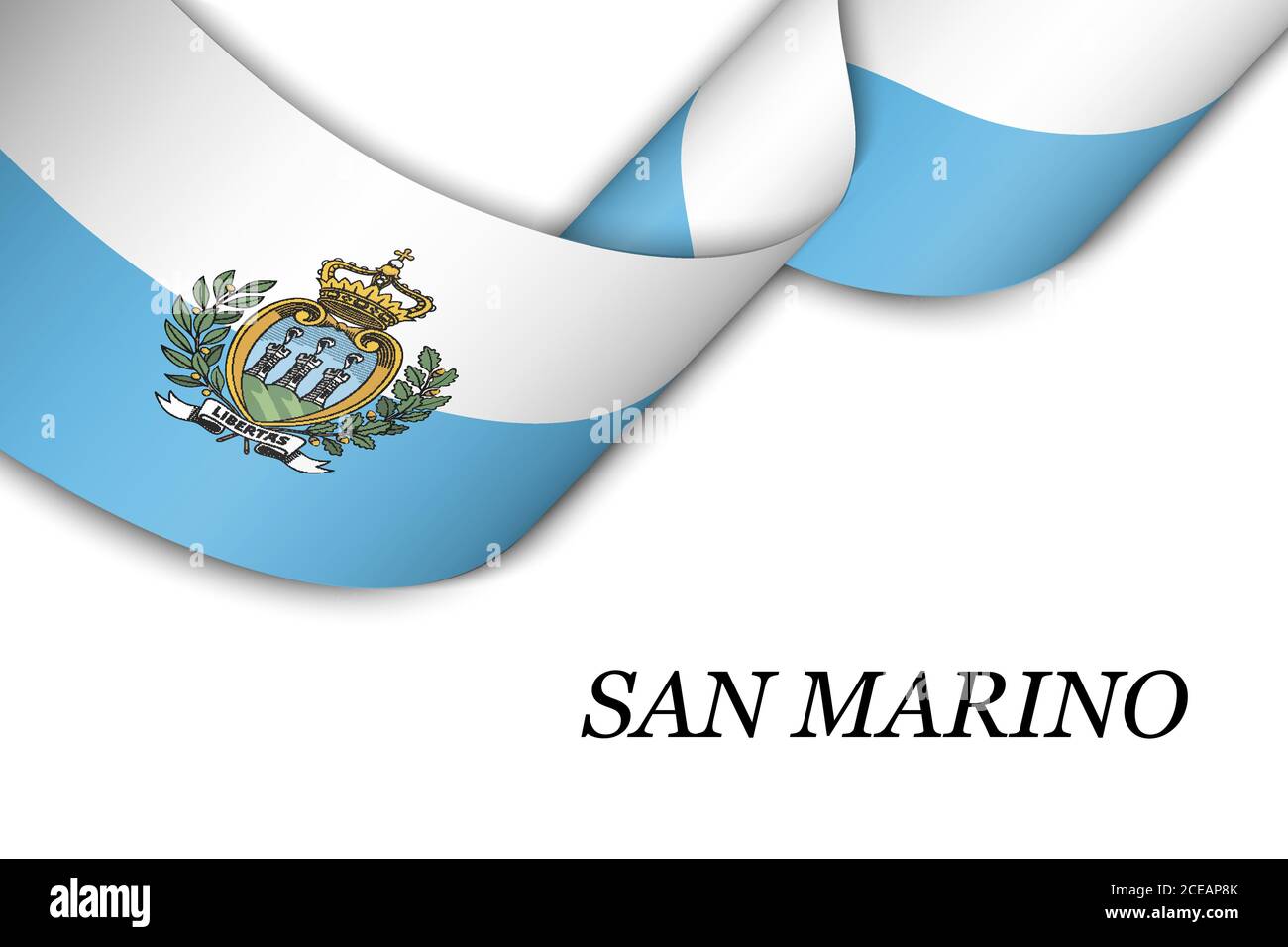 Nastro ondulato o striscione con bandiera di San Marino Illustrazione Vettoriale