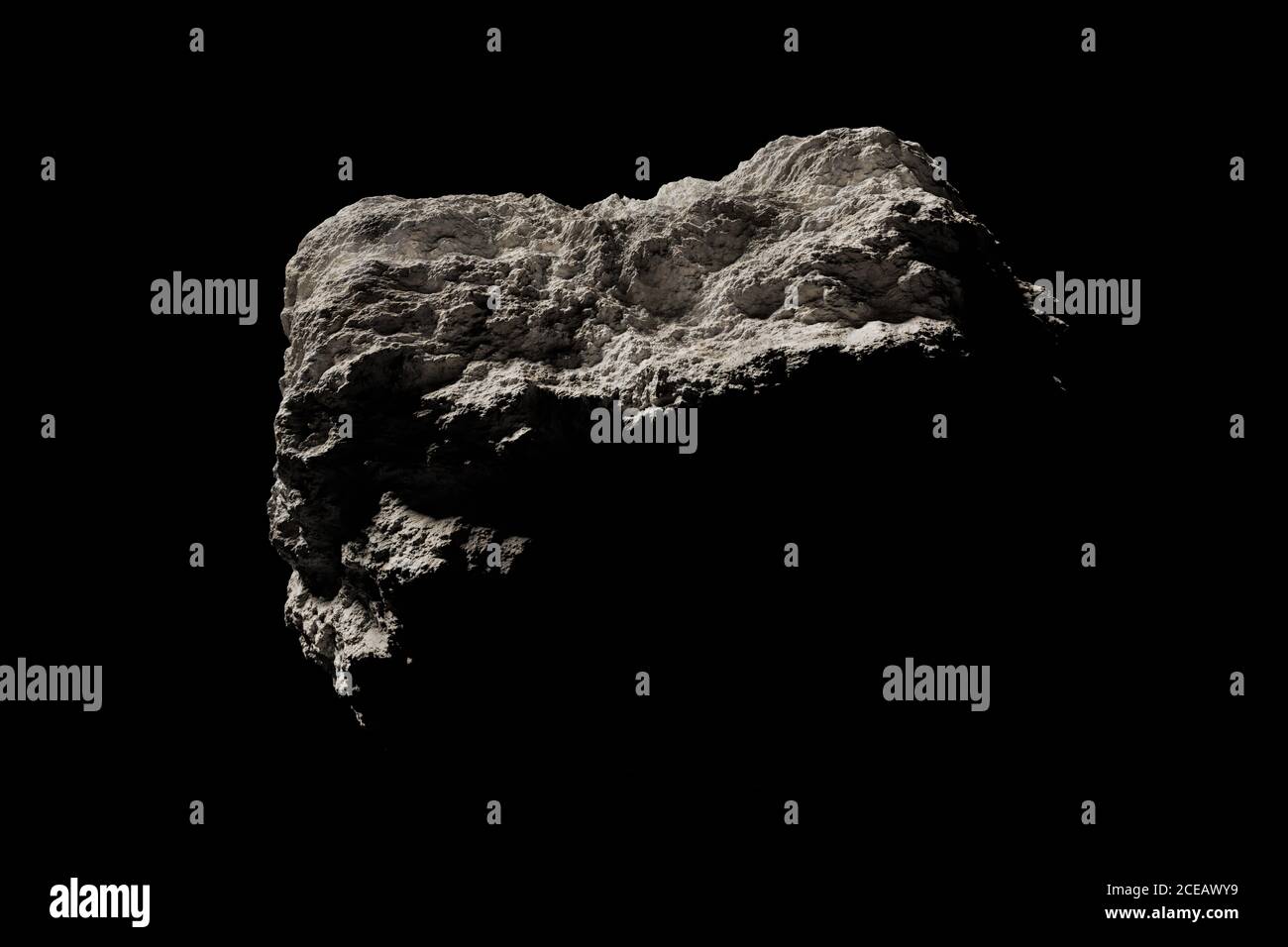 asteroide isolato su sfondo nero Foto Stock