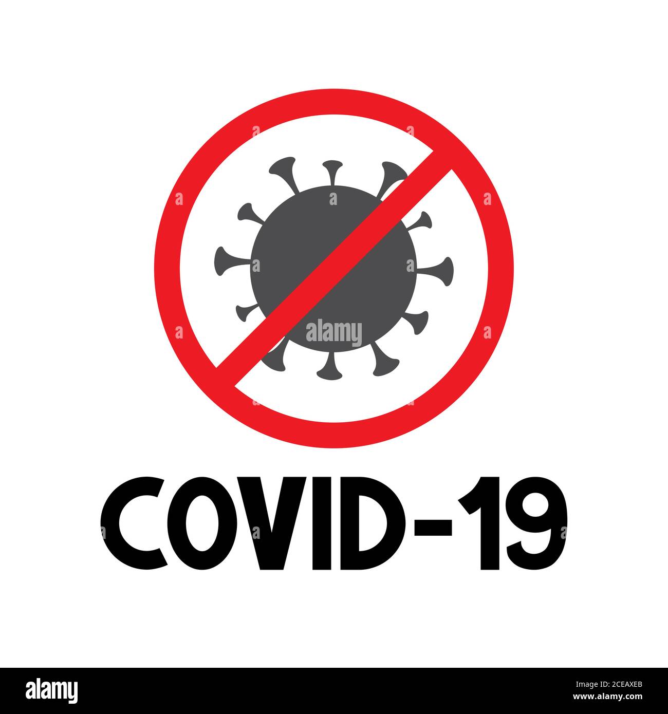 Covid-19, concetto tipografico del virus SARS-COV-2 - illustrazione vettoriale Illustrazione Vettoriale