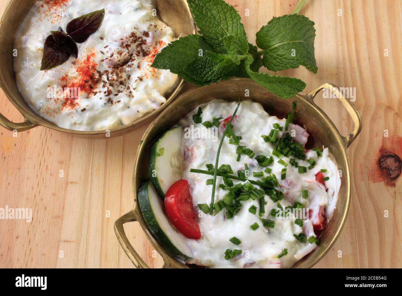 Raita di cetrioli, Asia meridionale, contorno yogurt, Foto Stock