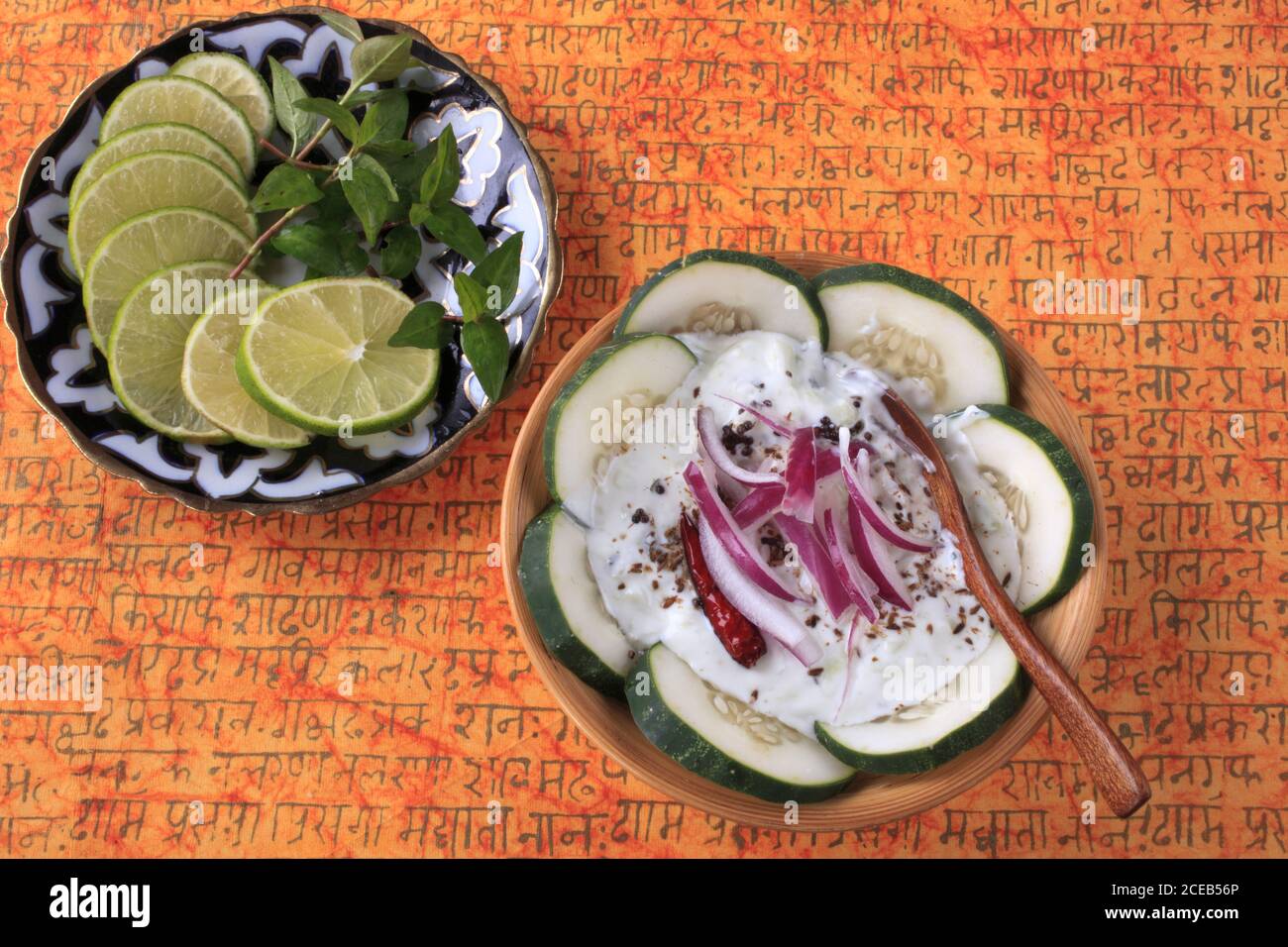 Raita di cetrioli, Asia meridionale, contorno yogurt, Foto Stock