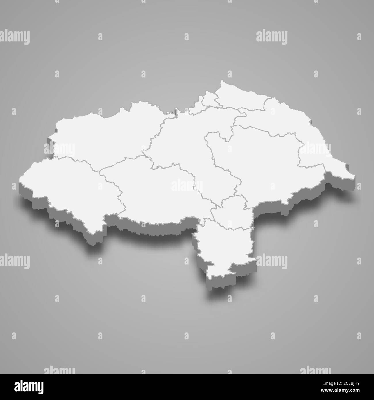 la mappa 3d del North Yorkshire è una contea cerimoniale di Inghilterra Illustrazione Vettoriale