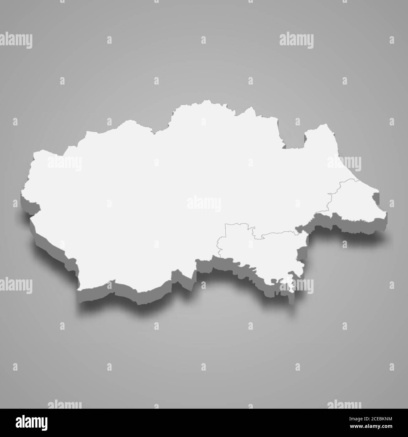 la mappa 3d di Durham è una contea cerimoniale dell'Inghilterra Illustrazione Vettoriale