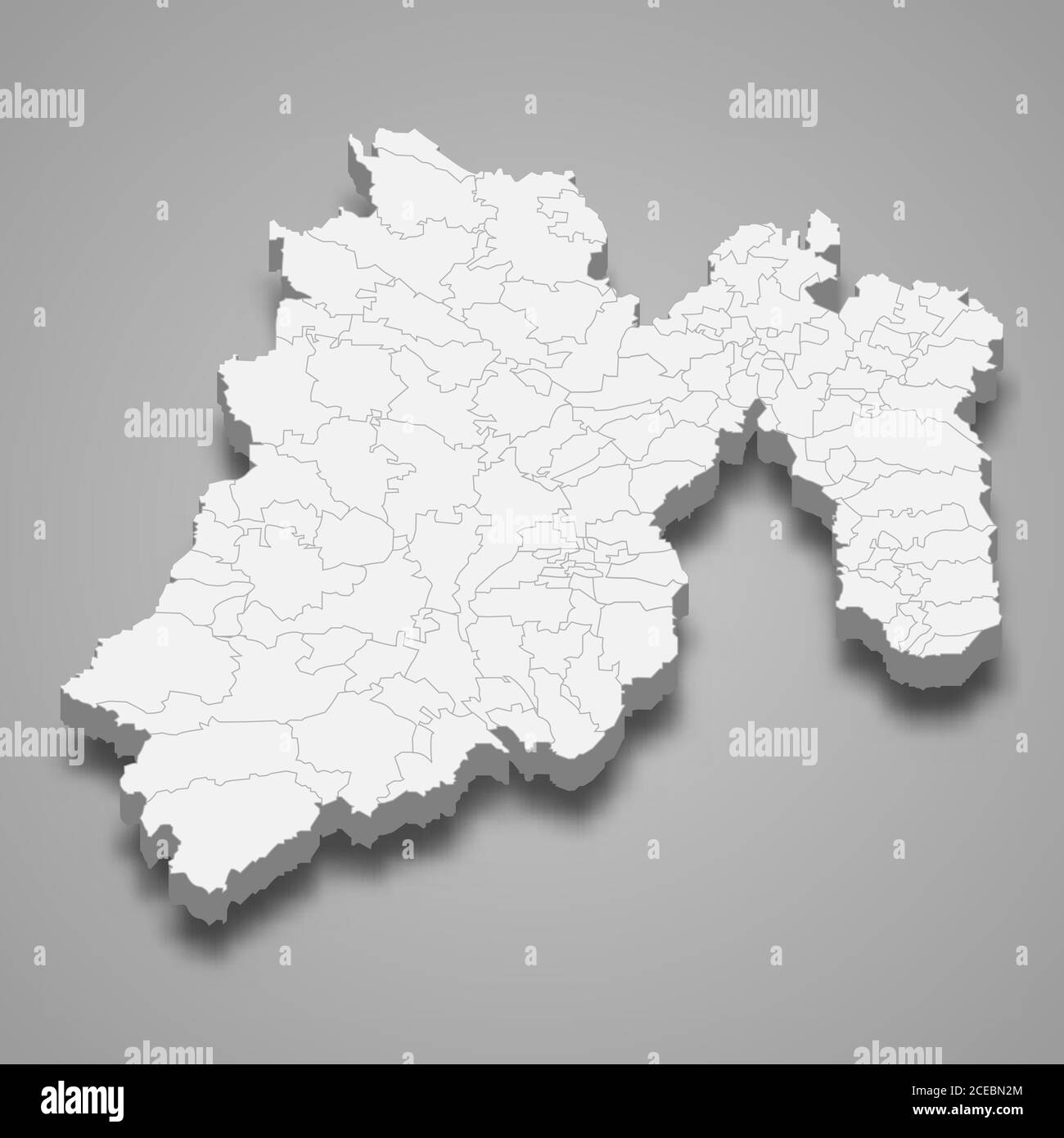 mappa 3d del Messico è uno stato del Messico, Illustrazione Vettoriale