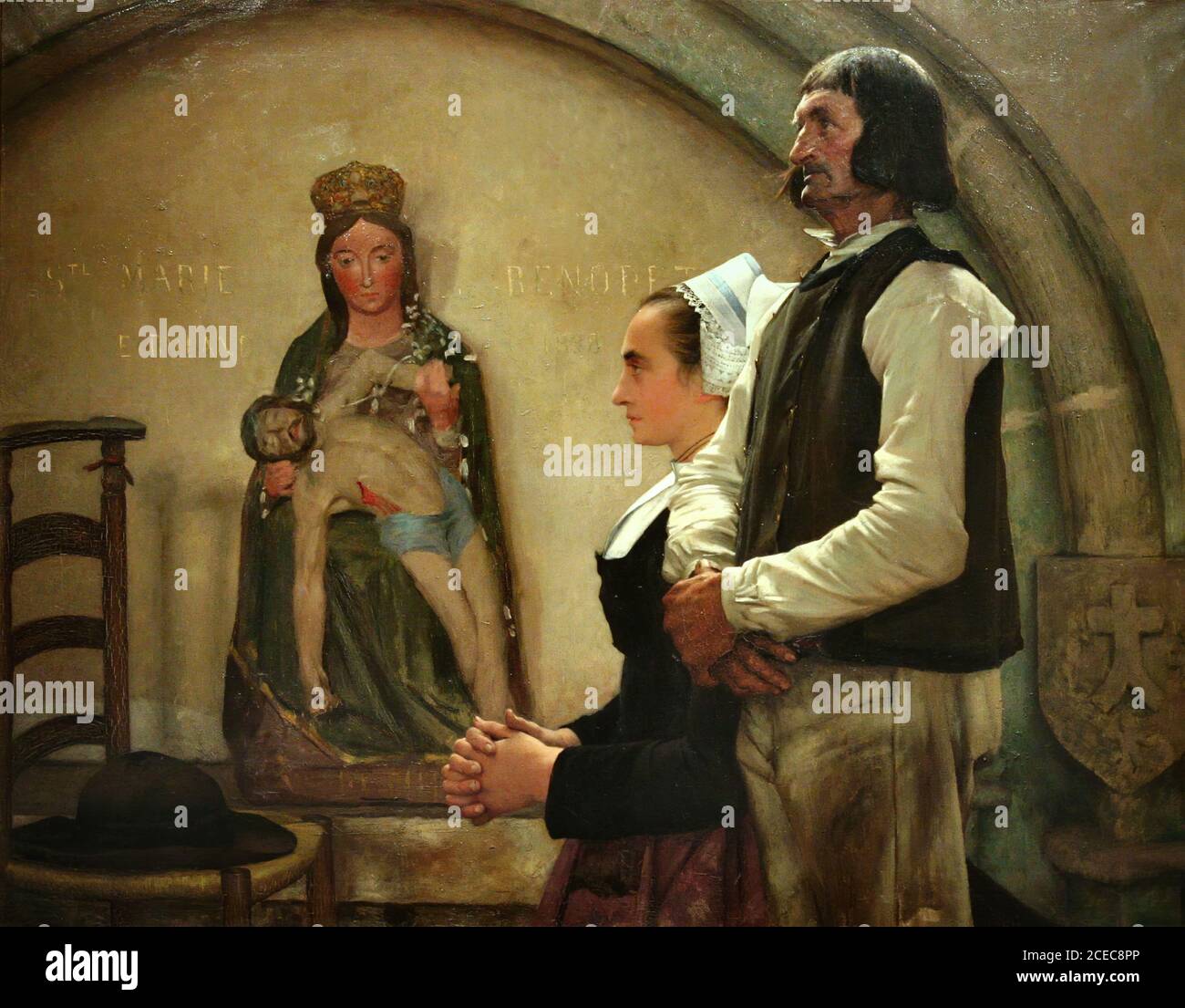 Buland Eugène - Bretons en prière (Visite a la Vierge De Bénodet) - Scuola Francese - XIX secolo Foto Stock