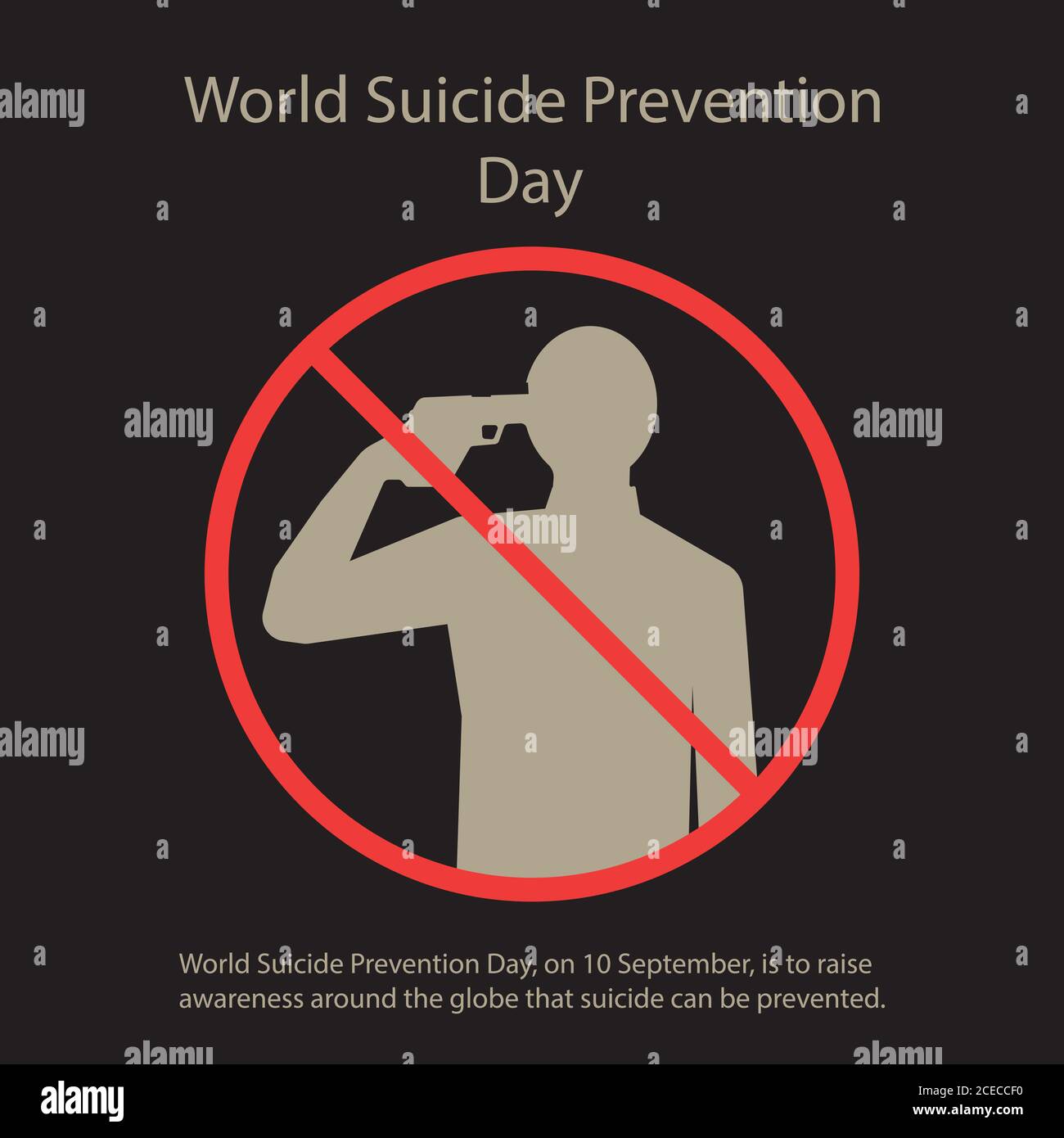 La Giornata mondiale per la prevenzione del suicidio, il 10 settembre, è quella di sensibilizzare tutto il mondo sul fatto che il suicidio può essere evitato. Illustrazione Vettoriale