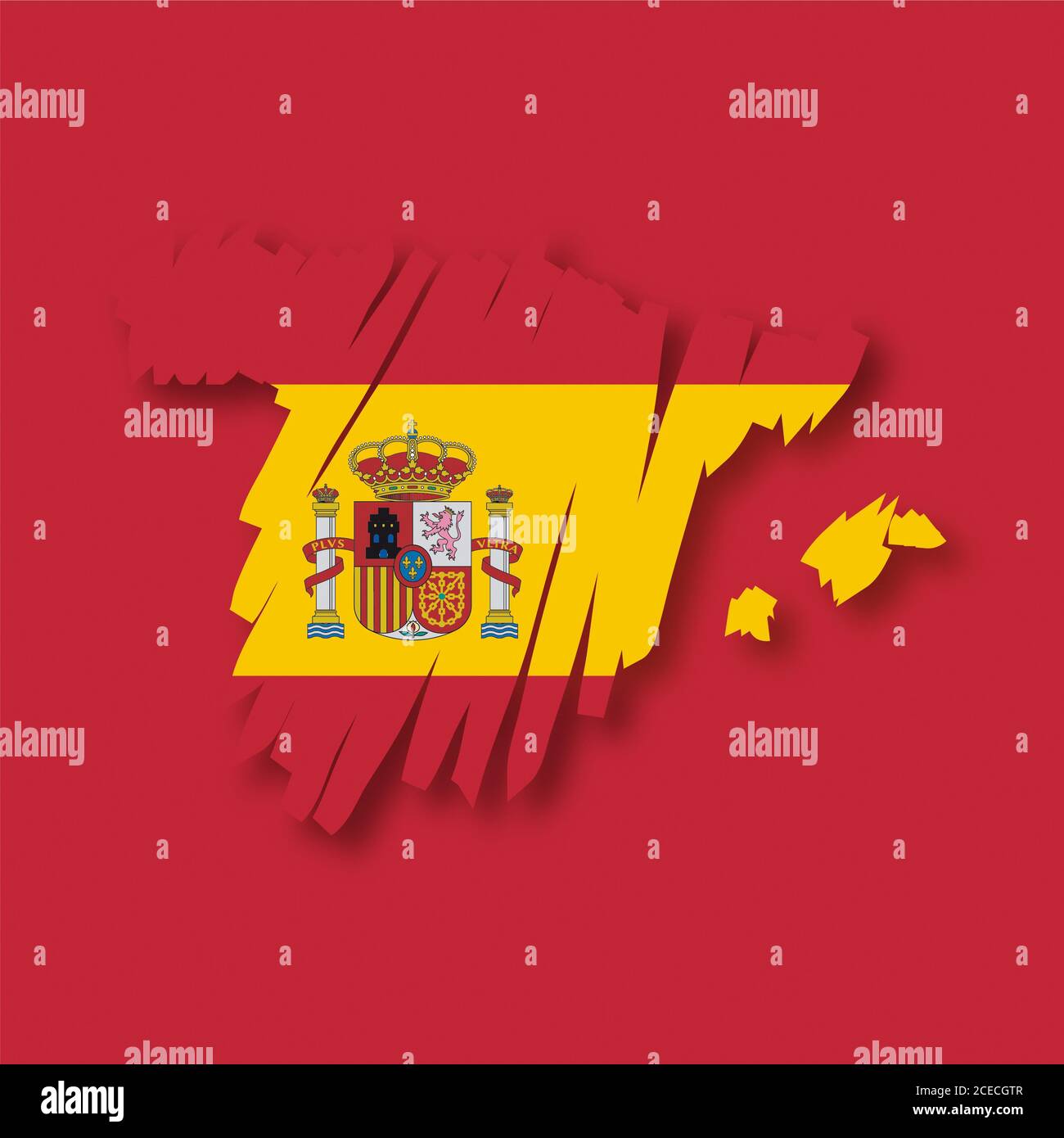 Bandiera della mappa della Spagna Foto Stock
