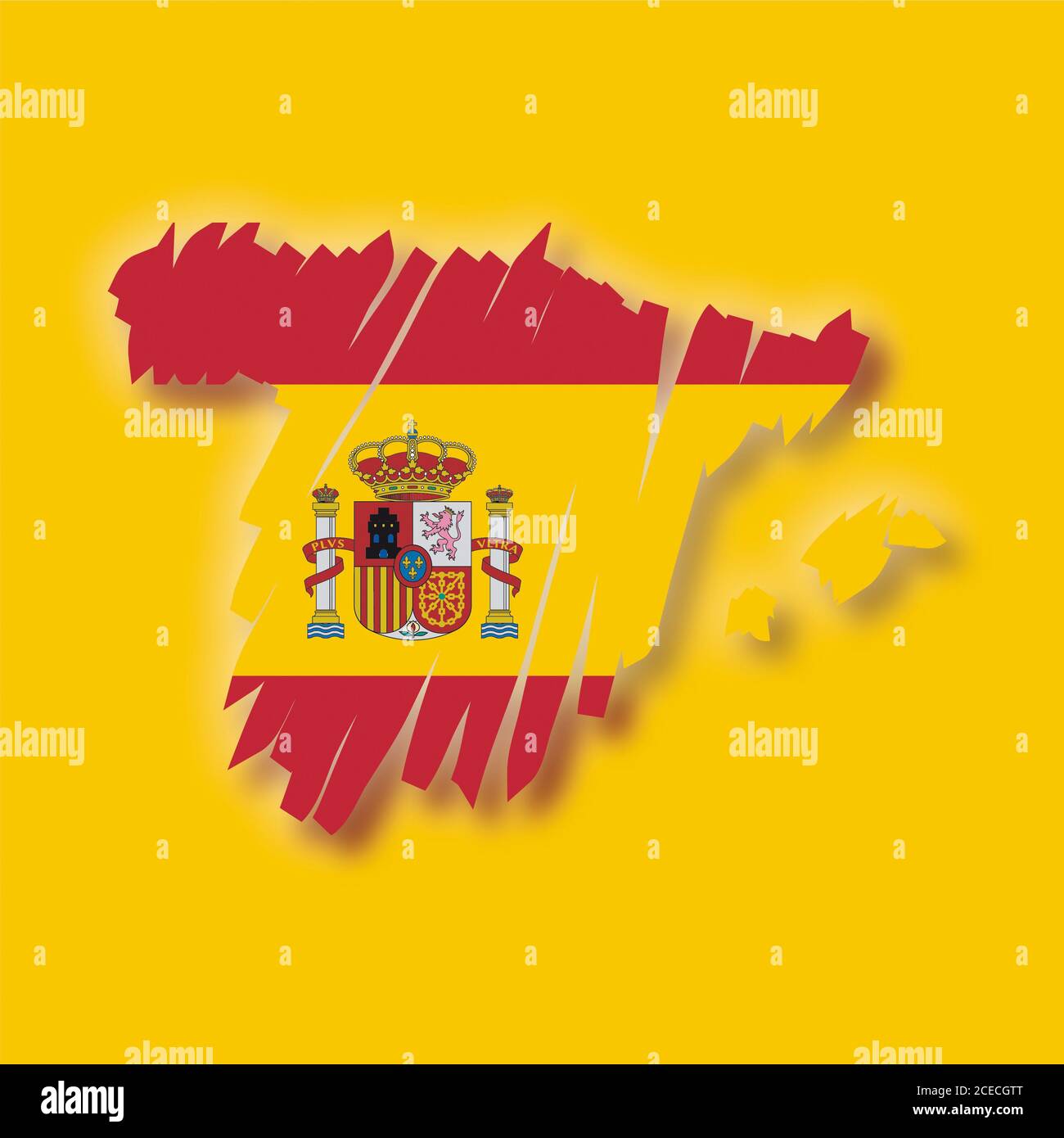 Bandiera della mappa della Spagna Foto Stock