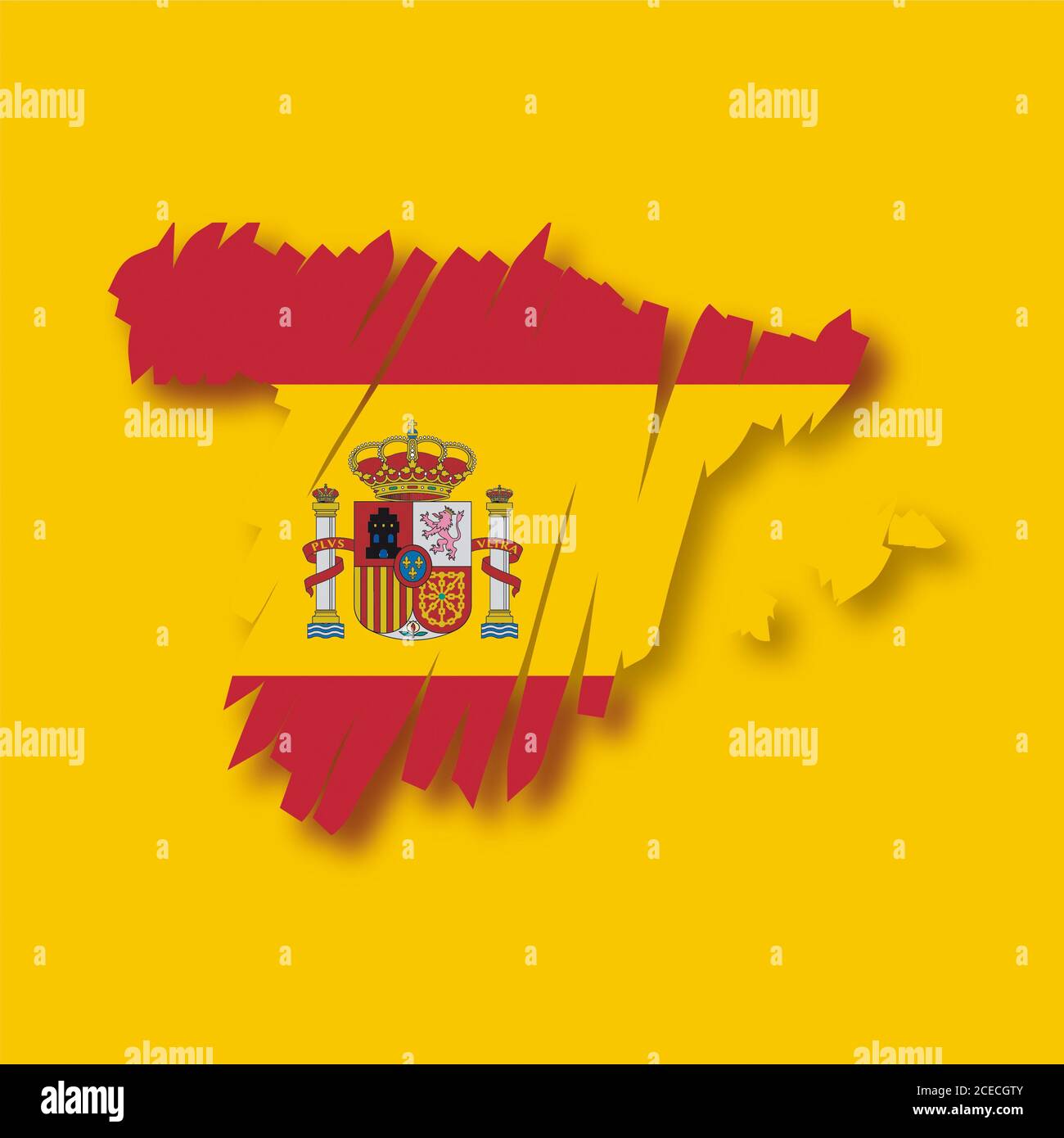 Bandiera della mappa della Spagna Foto Stock
