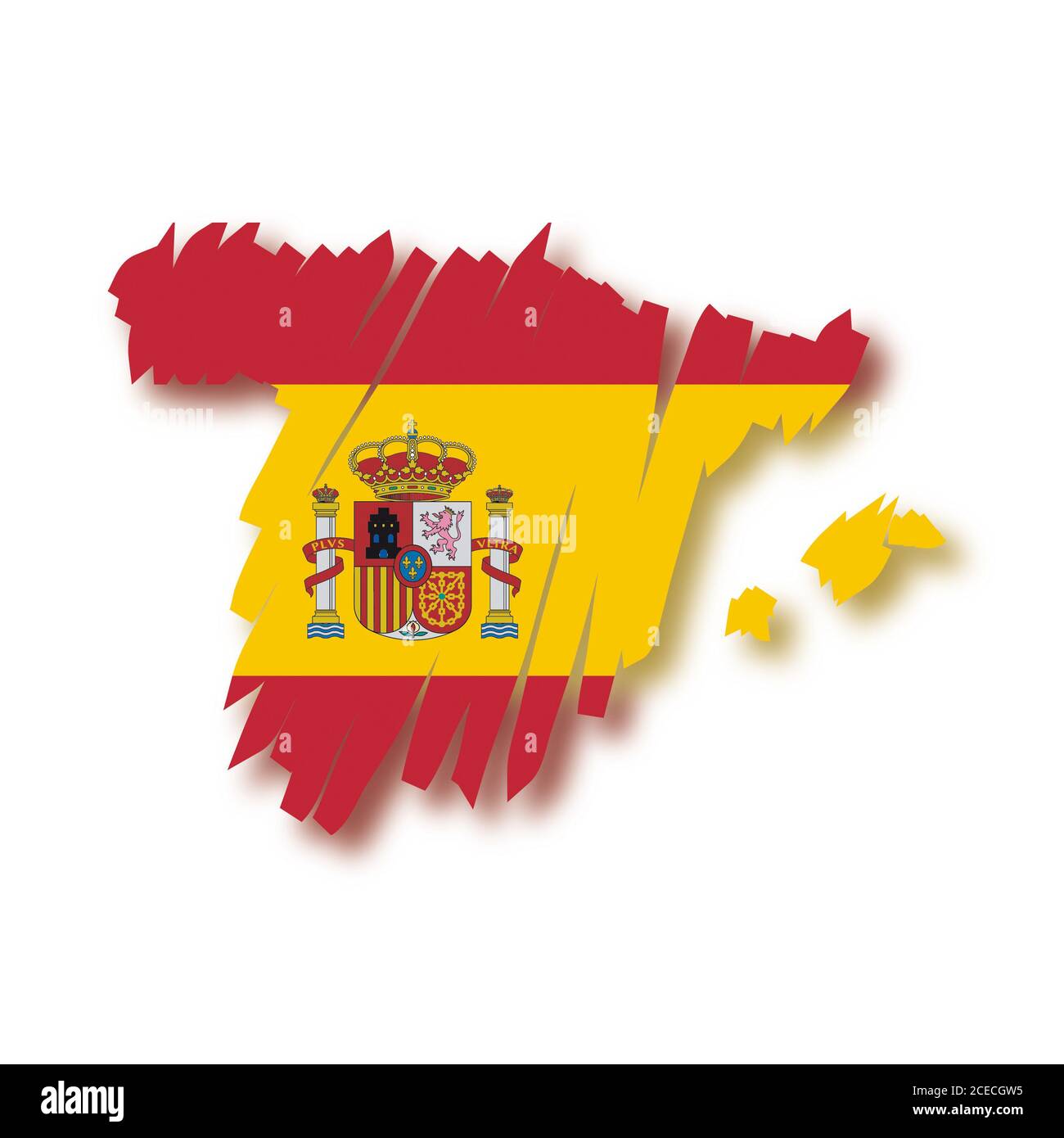 Bandiera della mappa della Spagna Foto Stock