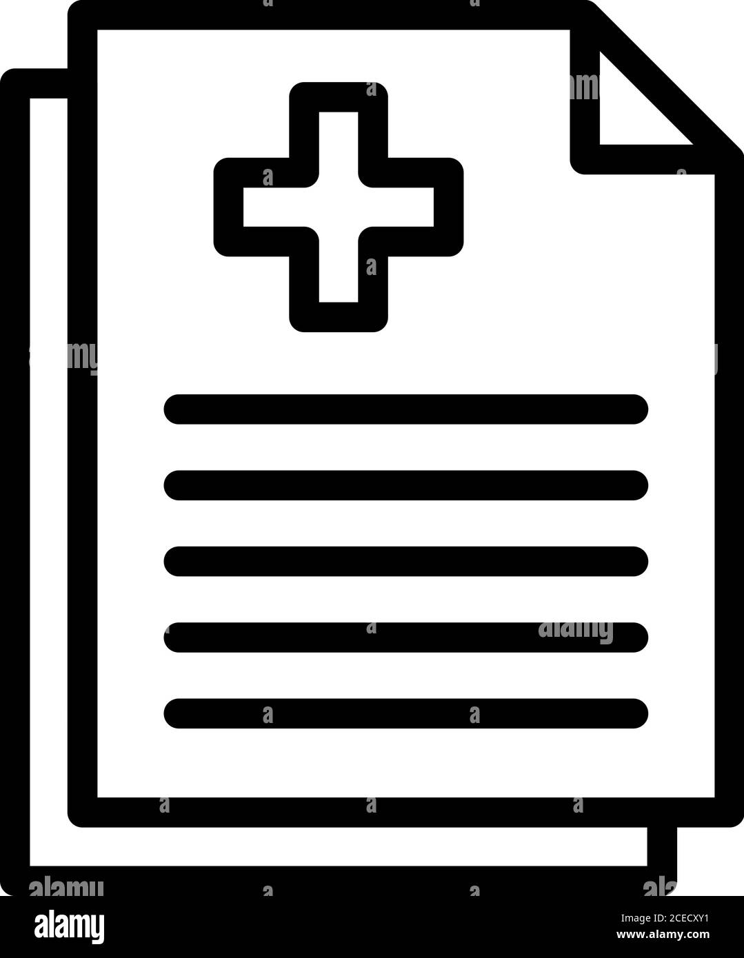 Icona di carta medica per disabili, stile del contorno Illustrazione Vettoriale
