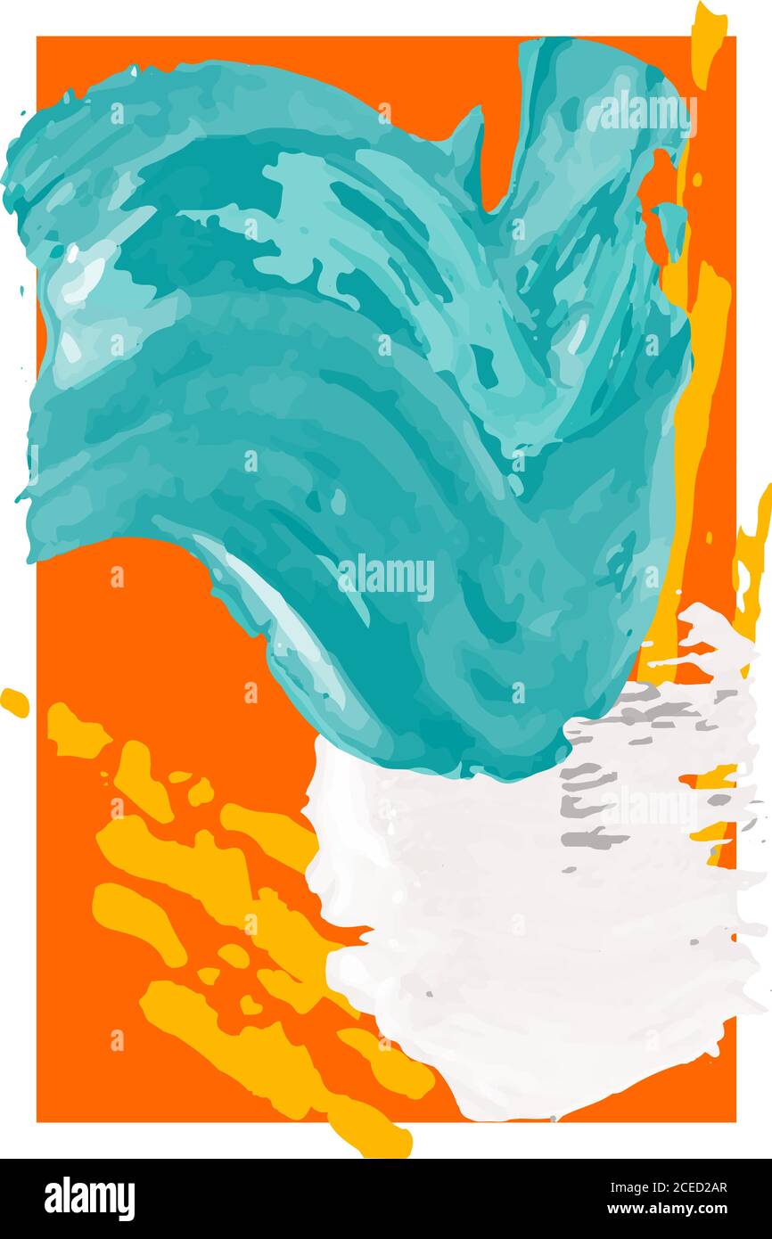 Creativo minimalista mano dipinto astratto sfondo artistico. Pittura inchiostro pennello texture forma, doodle oggetto, colorazione disegni per decorazione parete, pos Illustrazione Vettoriale
