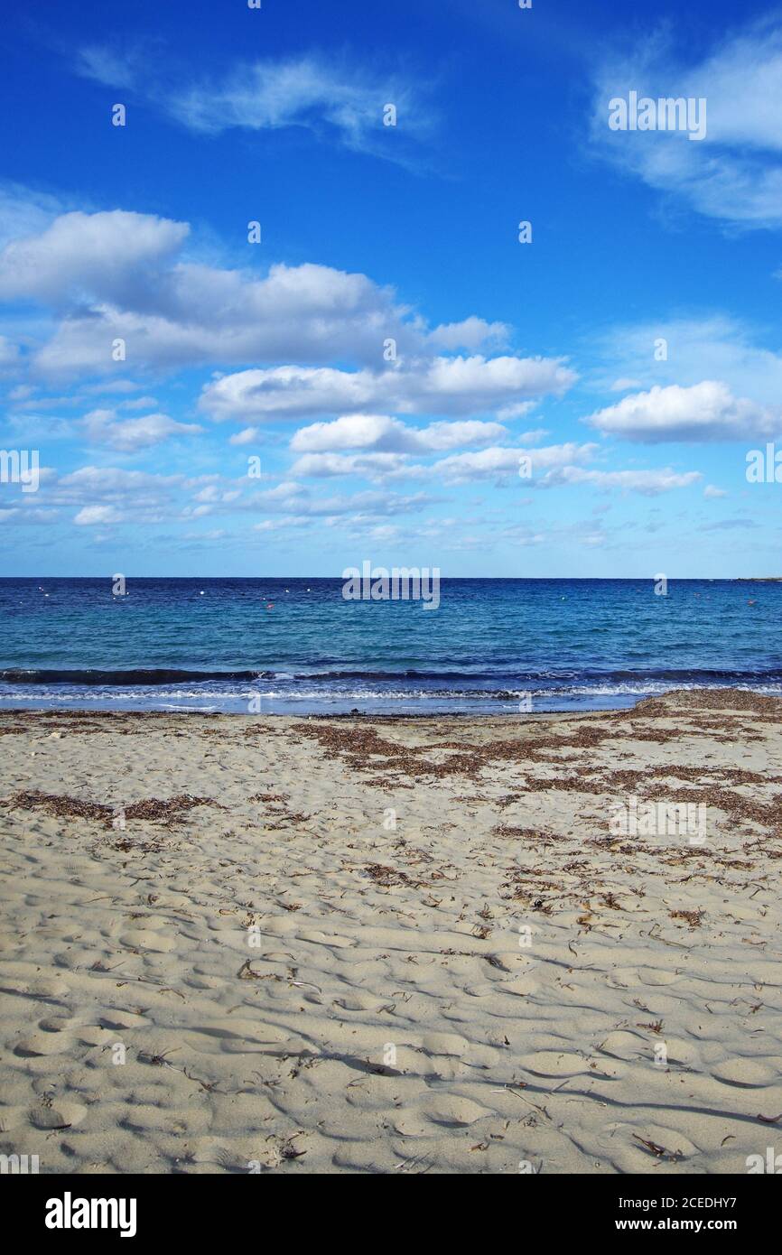 Spiaggia di sabbia a Malta Foto Stock