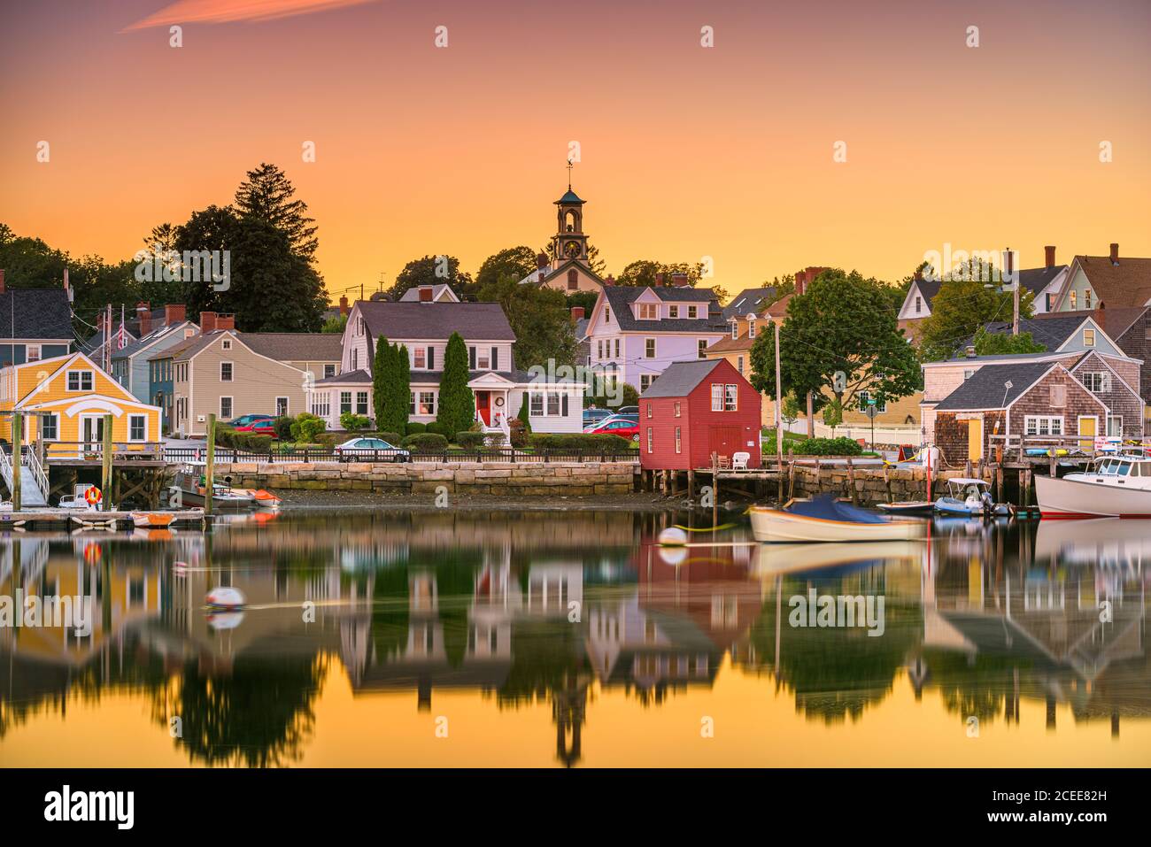 Portsmouth, New Hampshire, Stati Uniti d'America townscape al crepuscolo. Foto Stock