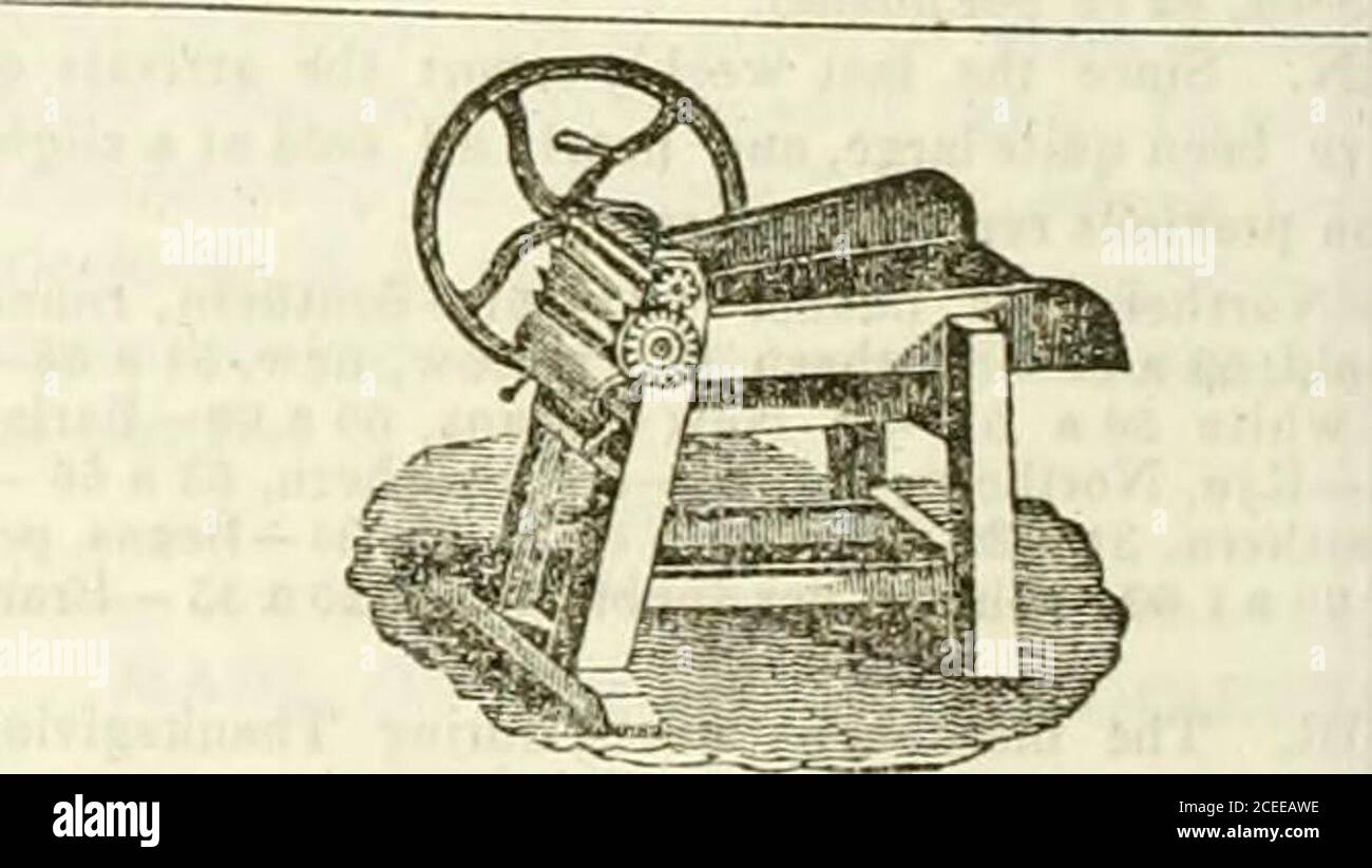 . Coltivatore del New England, e registro orticolo. Icient per la disgregazione con quattro bovini, Will cosio 50, e con taglierina «1, con ruota e cuttextra. I suddetti aratri sono in vendita, all'ingrosso e il magazzino agricolo del New England e i SeeNos. 51 & 62 North Market Street by JOSKPH BRECK & PATENT COKIV SHELLER. Un granoturco shellcr è uno degli attrezzi più convenienti e laboriosi che il coltivatore pratico ha m uso macchine ariose a questo scopo sono stati inventati itcan essere usato lu tutti i casi per le orecchie grandi o di piccole dimensioni. È molto semplice nella sua costruzione, e durevole nella sua operatio Foto Stock