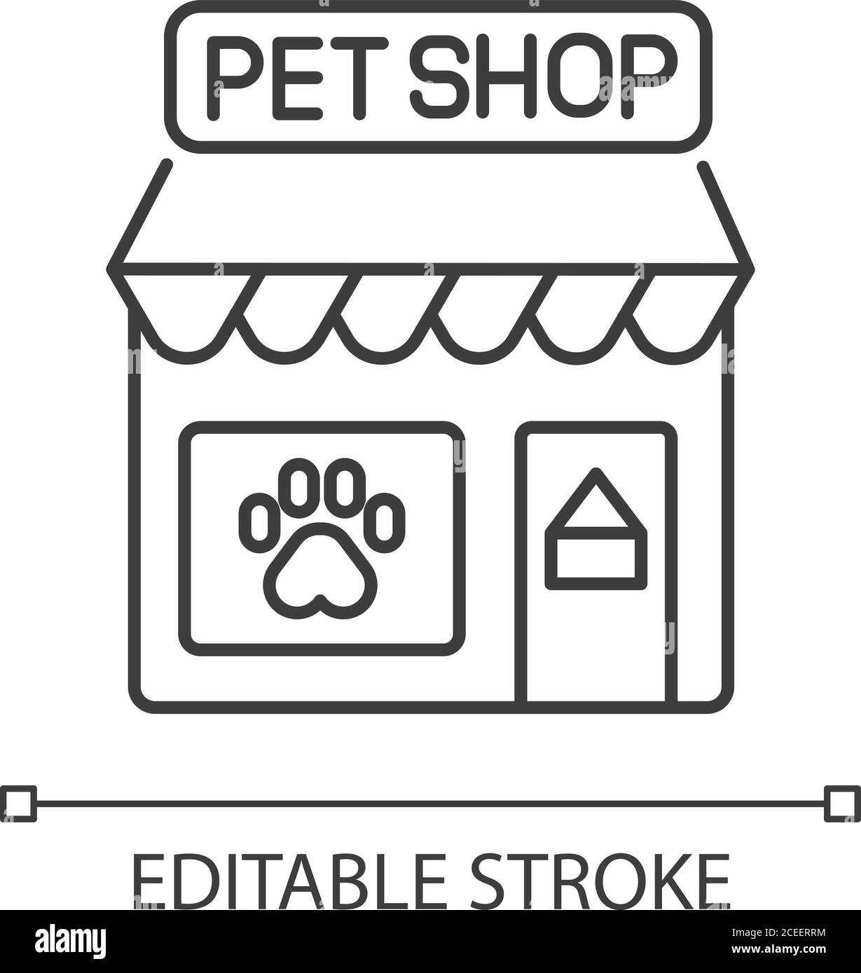 Icona lineare negozio PET Illustrazione Vettoriale