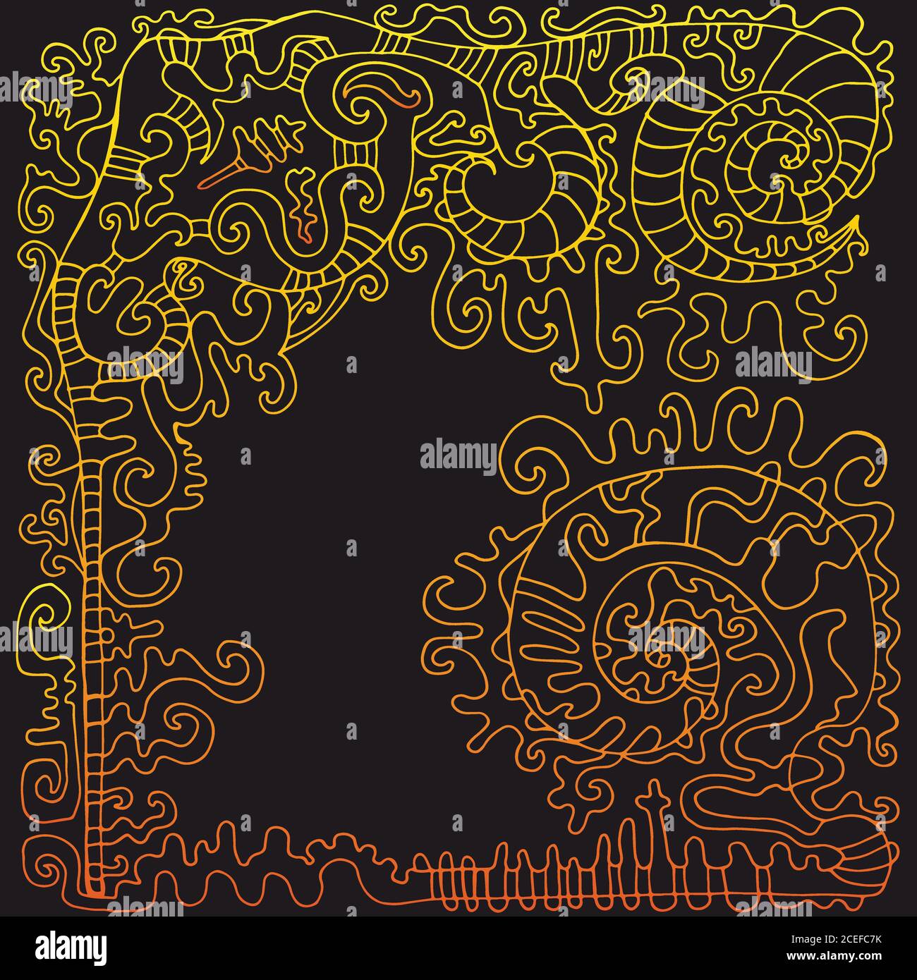 Fantastico telaio in acciaio, profilo giallo arrugginito, isolato Illustrazione Vettoriale