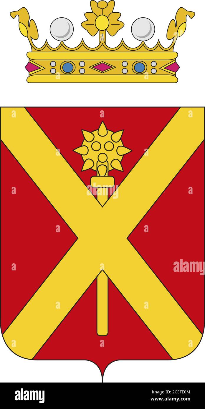 Massa stemma ufficiale della città, Toscana, Italia, illustrazione vettoriale Illustrazione Vettoriale