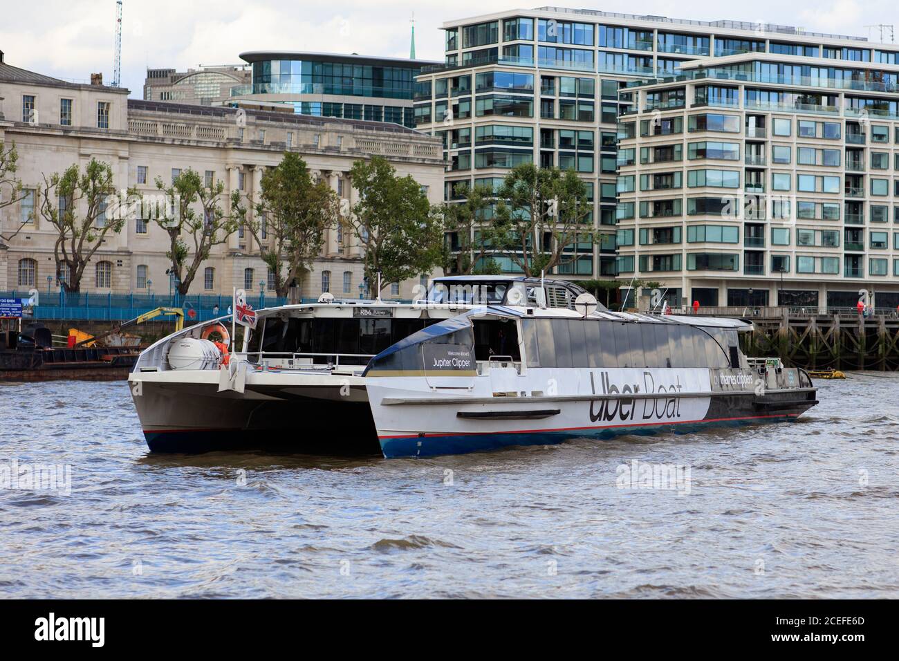 Uber Boat, Thames Clippers, River Thames, Londra Foto stock - Alamy