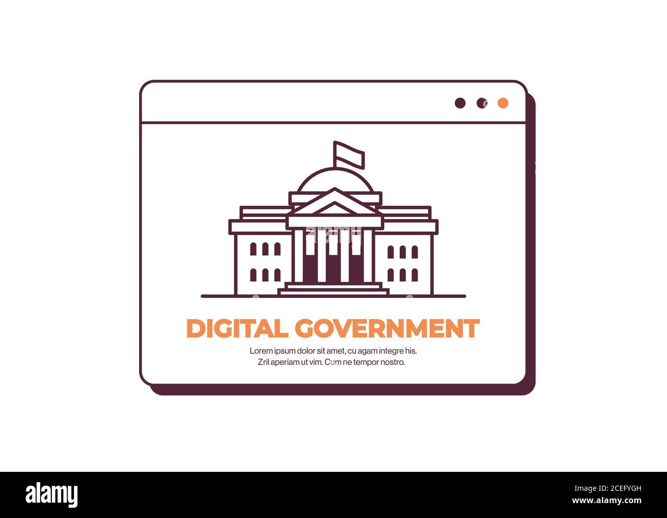 White House Washington DC american digital Government building web browser immagine vettoriale orizzontale dello spazio di copia della finestra Illustrazione Vettoriale