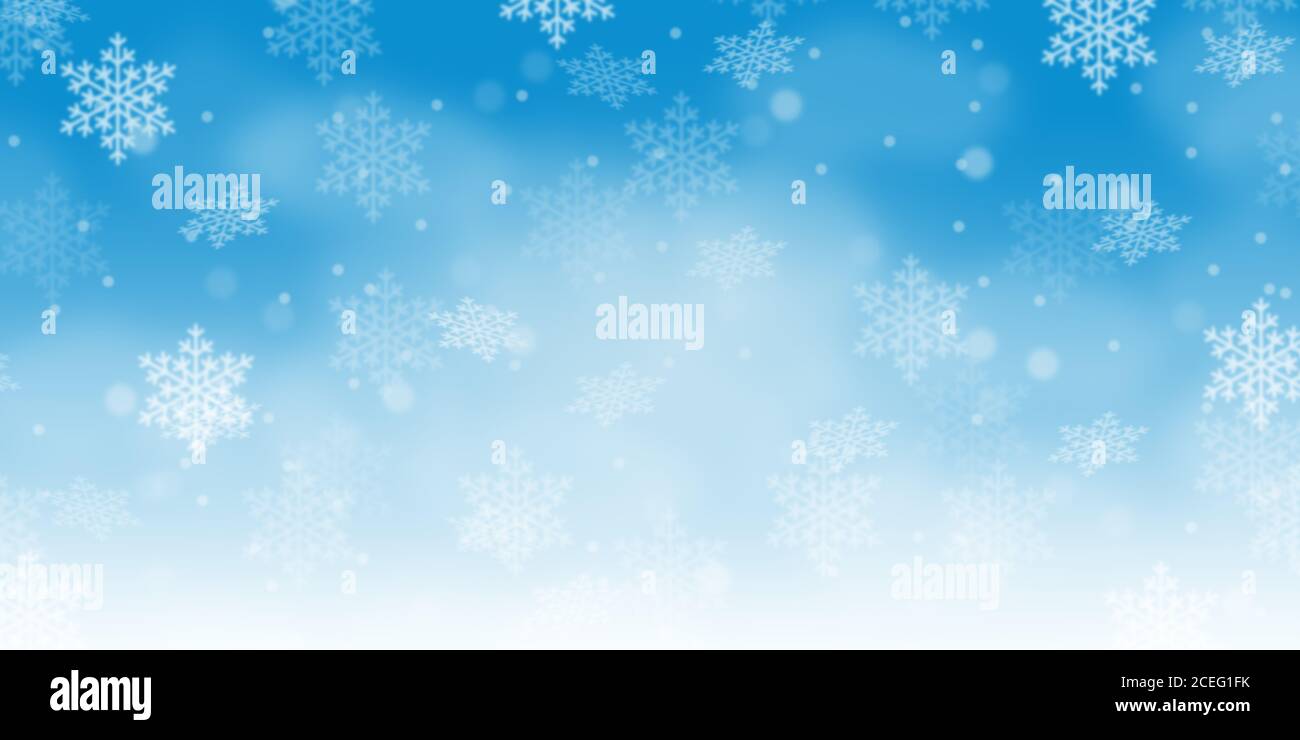 Carta di Natale sfondo modello inverno decorazione banner neve fiocchi fiocchi di neve copyspace copia spazio snowing Foto Stock