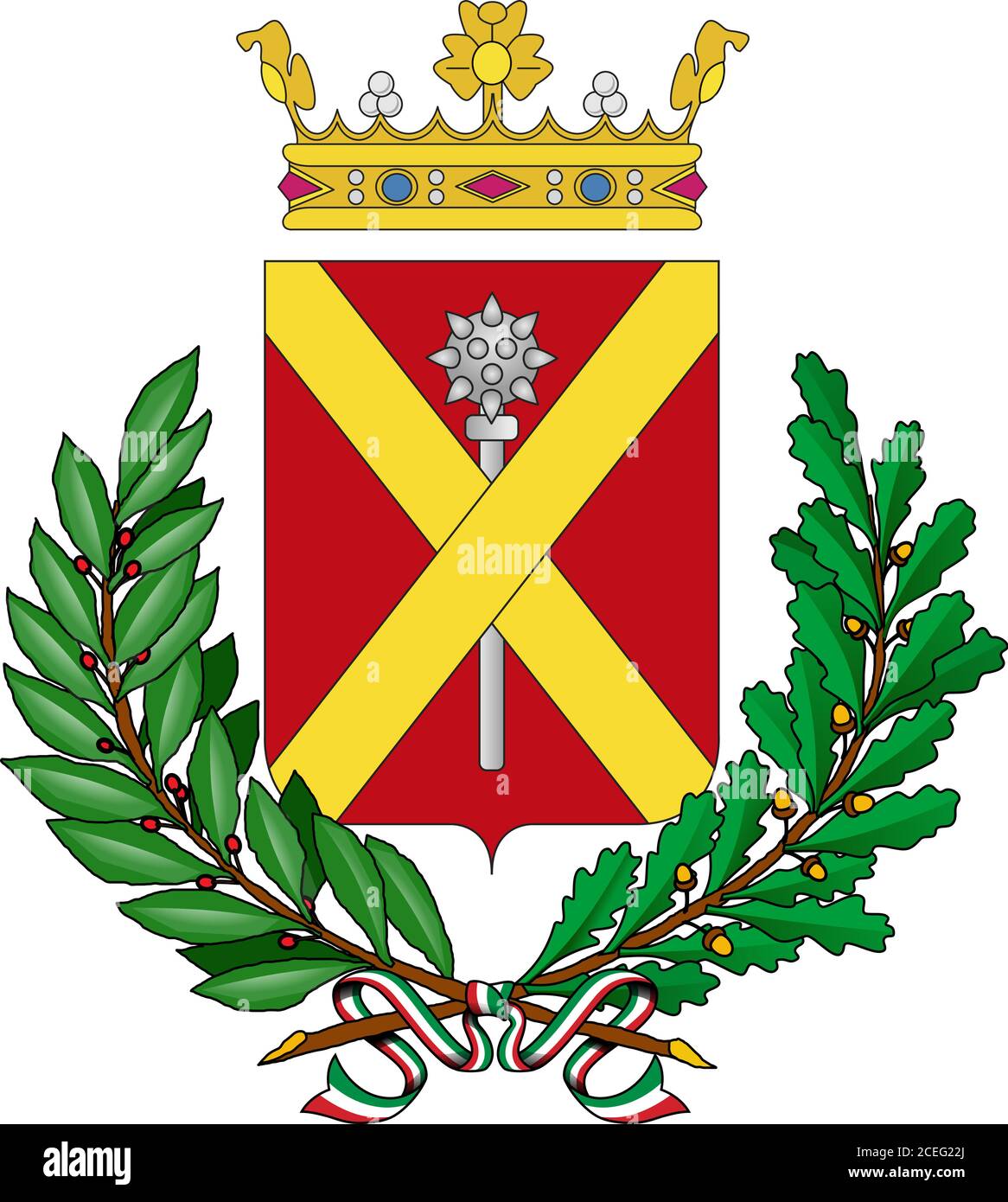 Massa stemma ufficiale della città, Toscana, Italia, illustrazione vettoriale Illustrazione Vettoriale