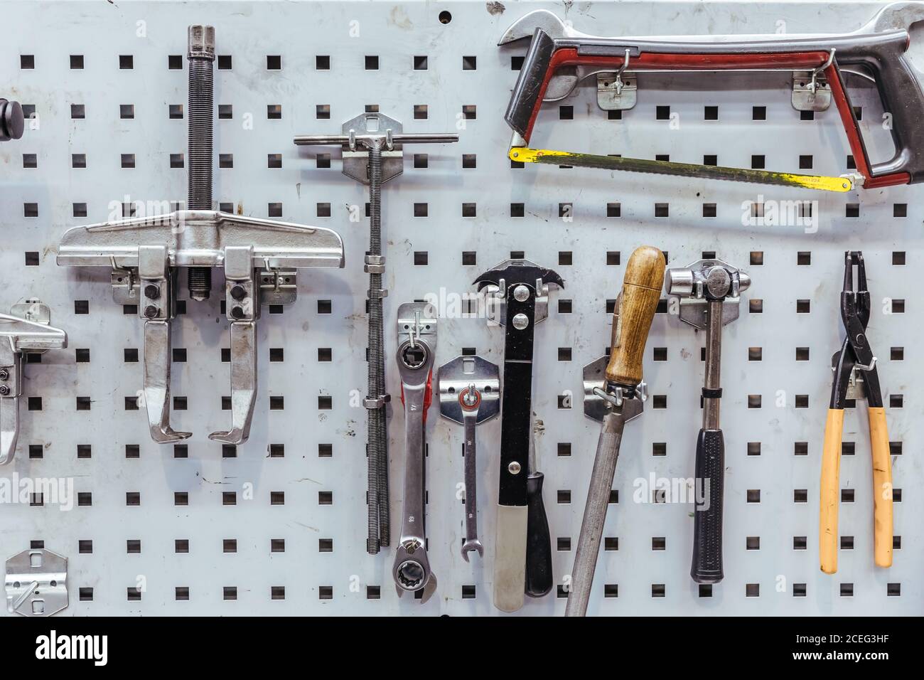 Attrezzi di un'officina meccanica Foto Stock