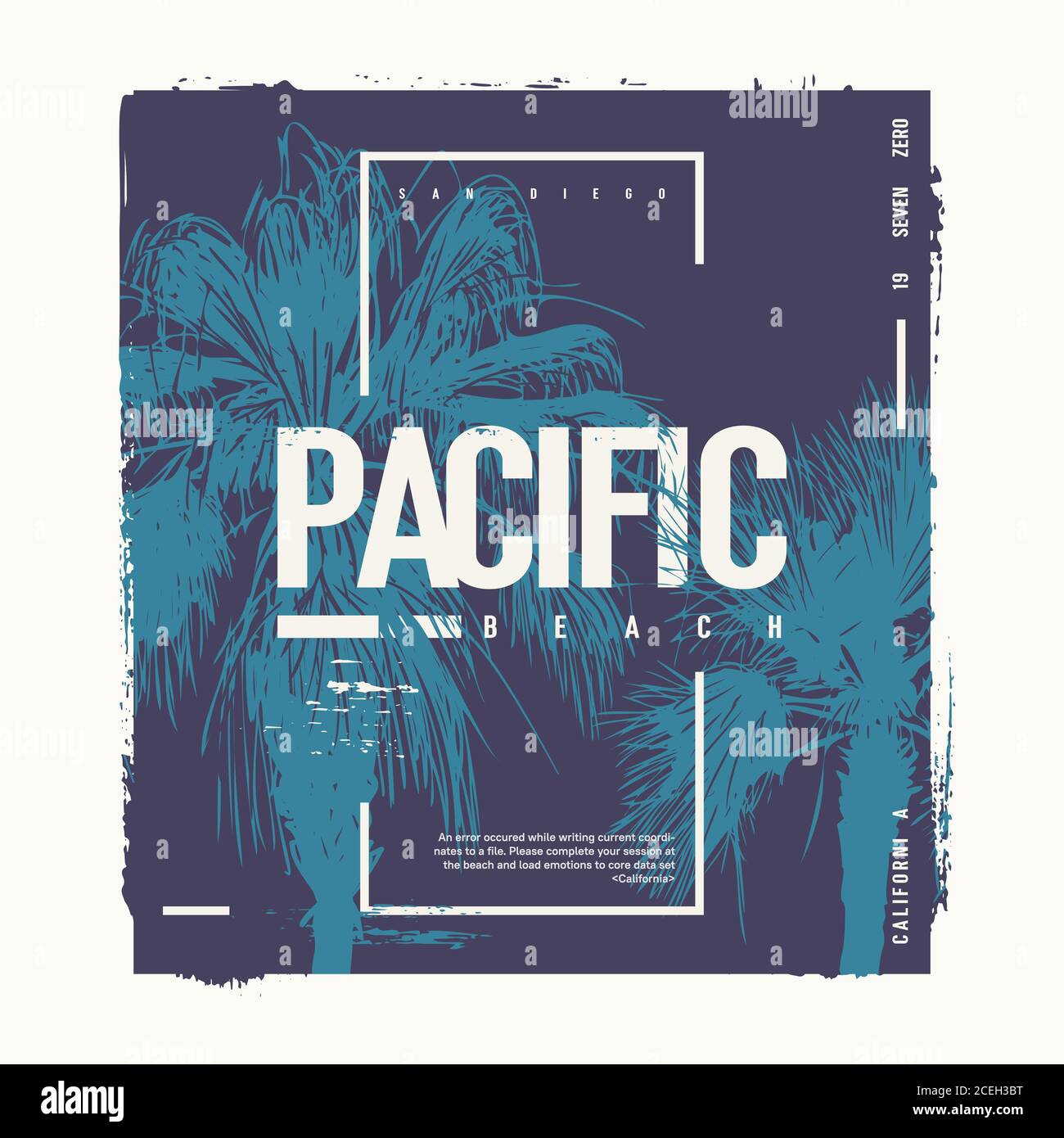 Pacific Beach California grafica vettoriale t-shirt design, poster, stampa Illustrazione Vettoriale