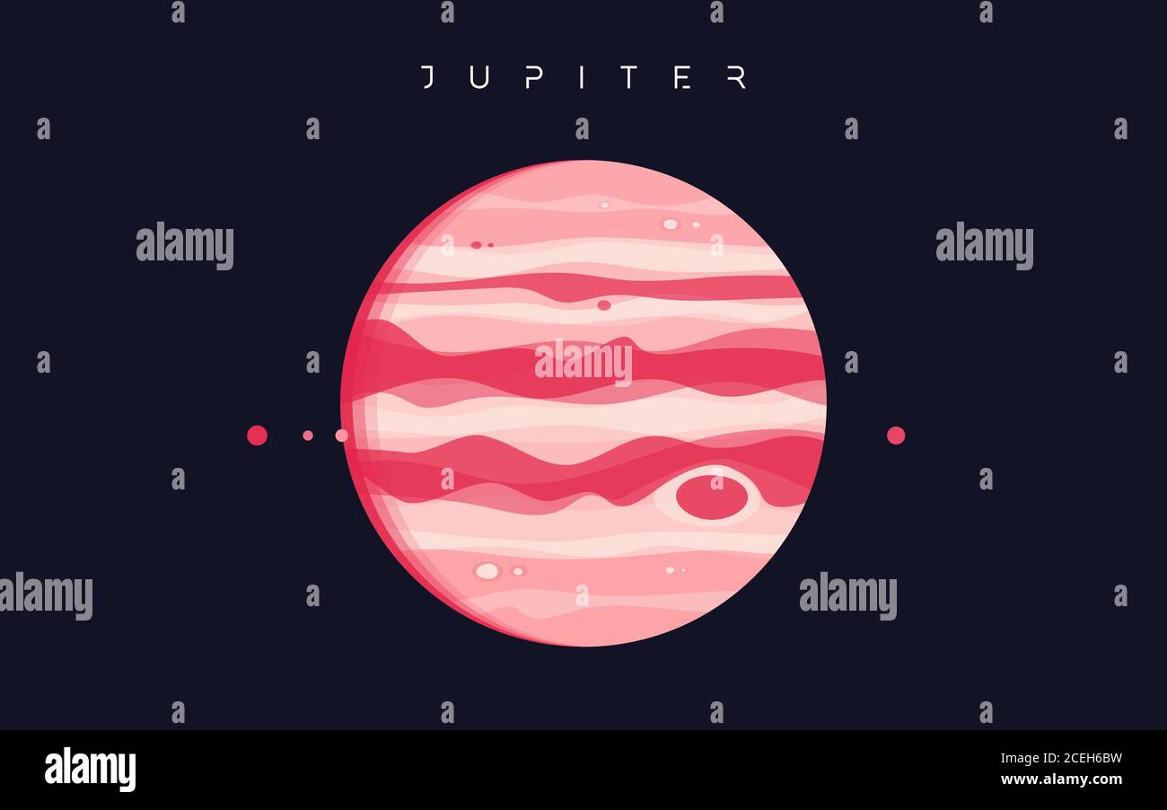 Giove. Il quinto pianeta dall'illustrazione Sun. Vector Illustrazione Vettoriale