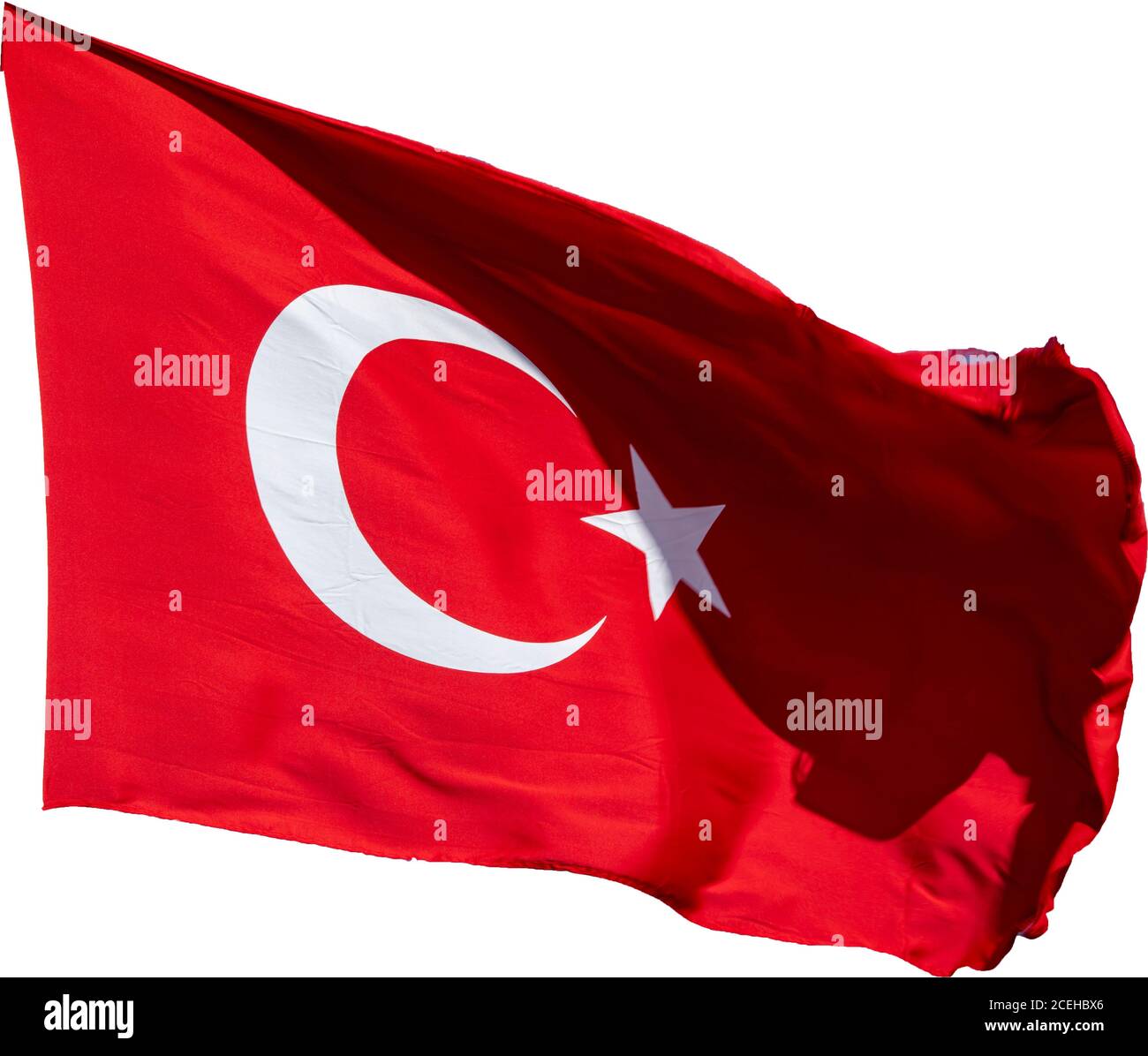 Turchia bandiera 3D sventolando in vento turco sfondo Foto Stock