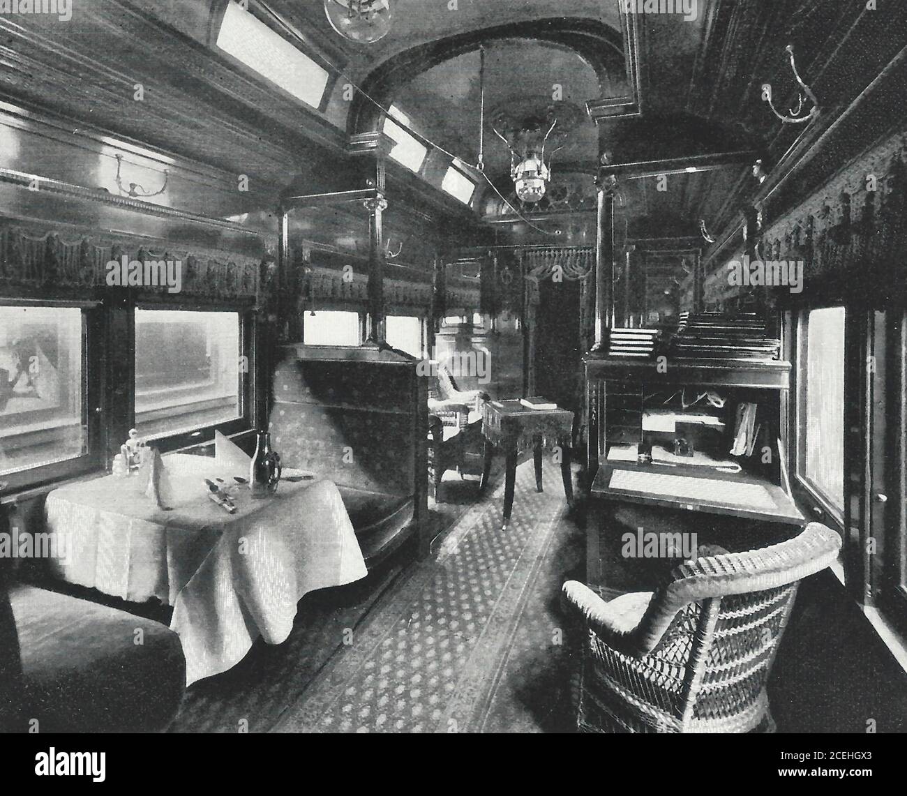 Black Diamond Express - Auto da ufficio - viaggio in treno di lusso, circa 1920 Foto Stock