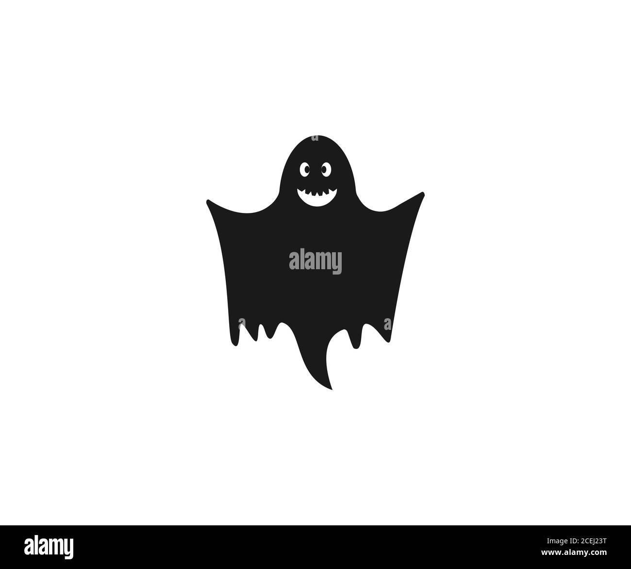 Halloween, orrore, icona fantasma. Illustrazione vettoriale, design piatto. Illustrazione Vettoriale