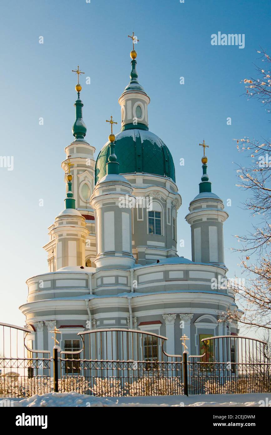 L'attuale Cattedrale di Santa Caterina. Kingisepp di Leningrado oblast, Russia neve inverno Foto Stock