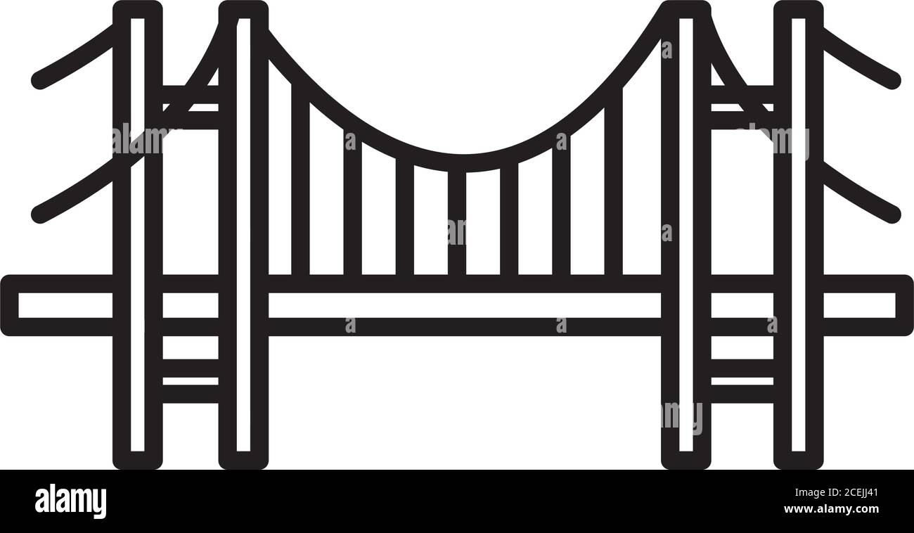 icona del ponte sul bosforo su sfondo bianco, stile della linea, illustrazione vettoriale Illustrazione Vettoriale
