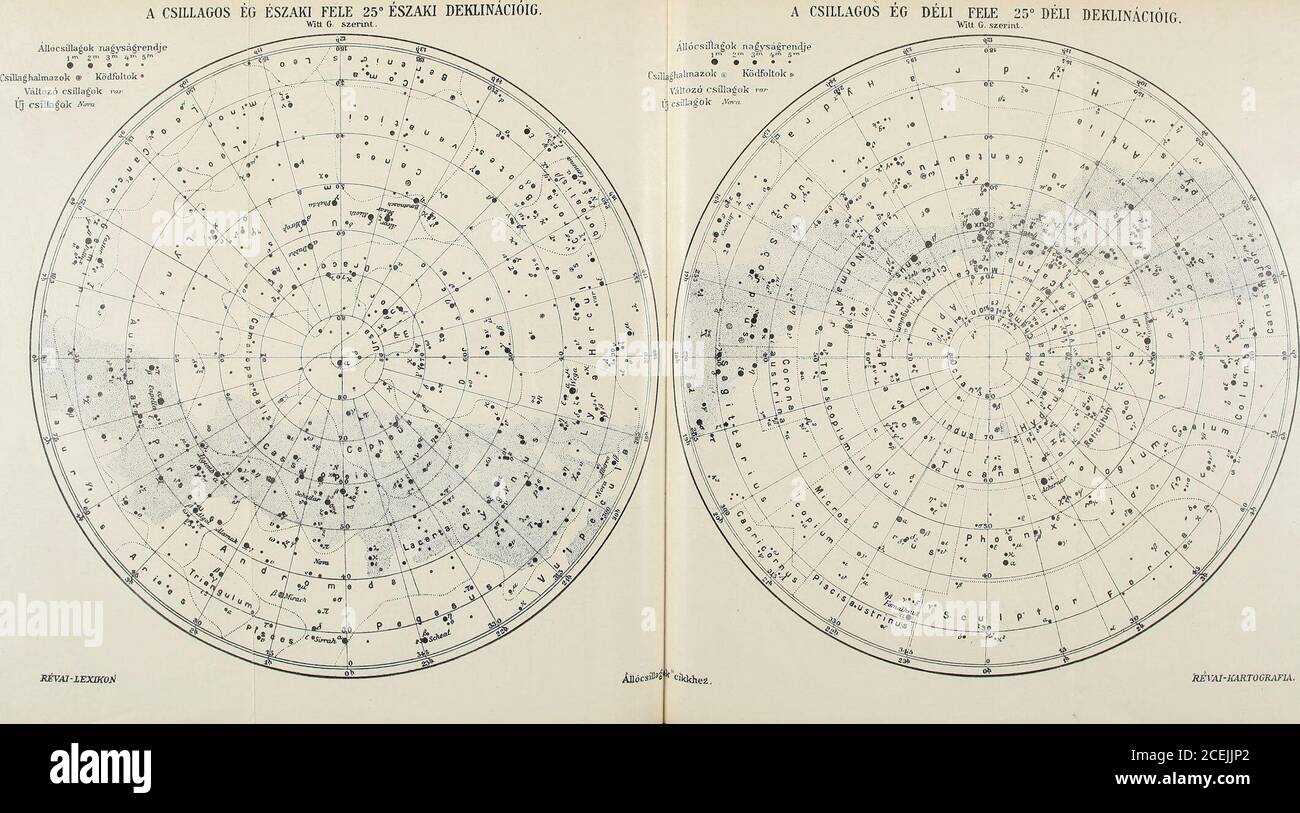 . Révai nagy lexikona; az ismeretek enciklopédiája. -éyékben Évlsajatmozgás a Centauri 0-75 4-5 3-6J Lalande 21,185 68 0-48 G8 4 75 Cl Cygni 61 0-44 7-4 5-17 Argel.-Ölt/.en 18.609 ... 0-87 8-8 1-32 8-2 0-35 9-3 2-30 Groombrlíge 34 7-9 0-31 10T) 2-83 7-6 0-28 11-6 0-27 12-1 9 026 126 l 05 66 025 130 143 85 0-24 13-6 4 40 4-7 024 13*6 1-84 3-6 0-21 11!) A Aurigae (Capella) Argcl -öltzen 17,-Slő ... 9 1*27 a IqnilM (Atair) 0 20 064 e Indi ... 5-2 0-20 163 4-0) Legnagyobb évi saját mozgásuk a következőÁ.-nak van: A csillag neve Nagyság-rend UVI sajátmosgaa Cordoba Zon.-kat. 5h 213 8-70 Groombridge Foto Stock