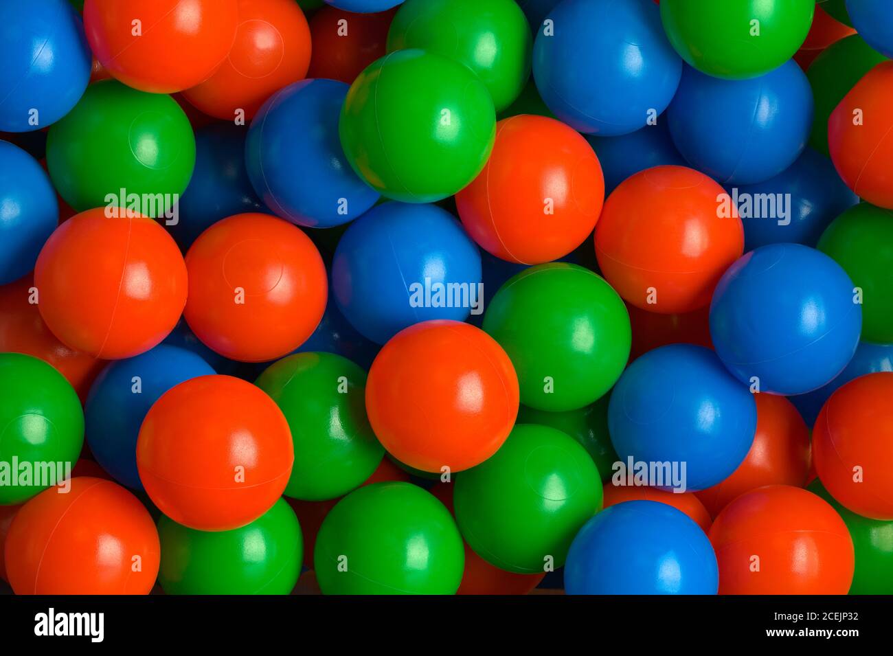 Campo da gioco palla plastica Pit sfondo primo piano. Foto Stock