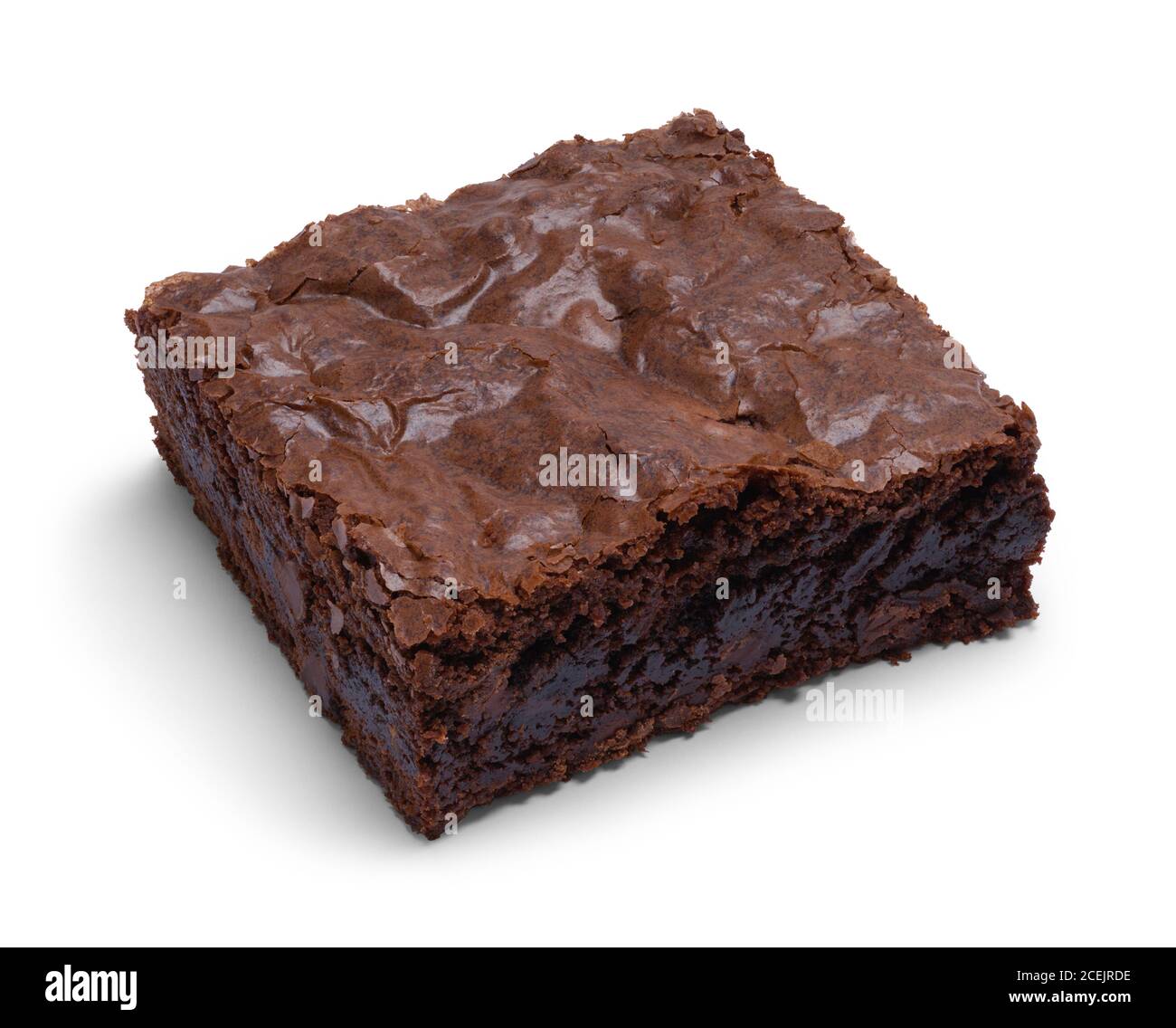 Cioccolato Brownie isolato su uno sfondo bianco. Foto Stock