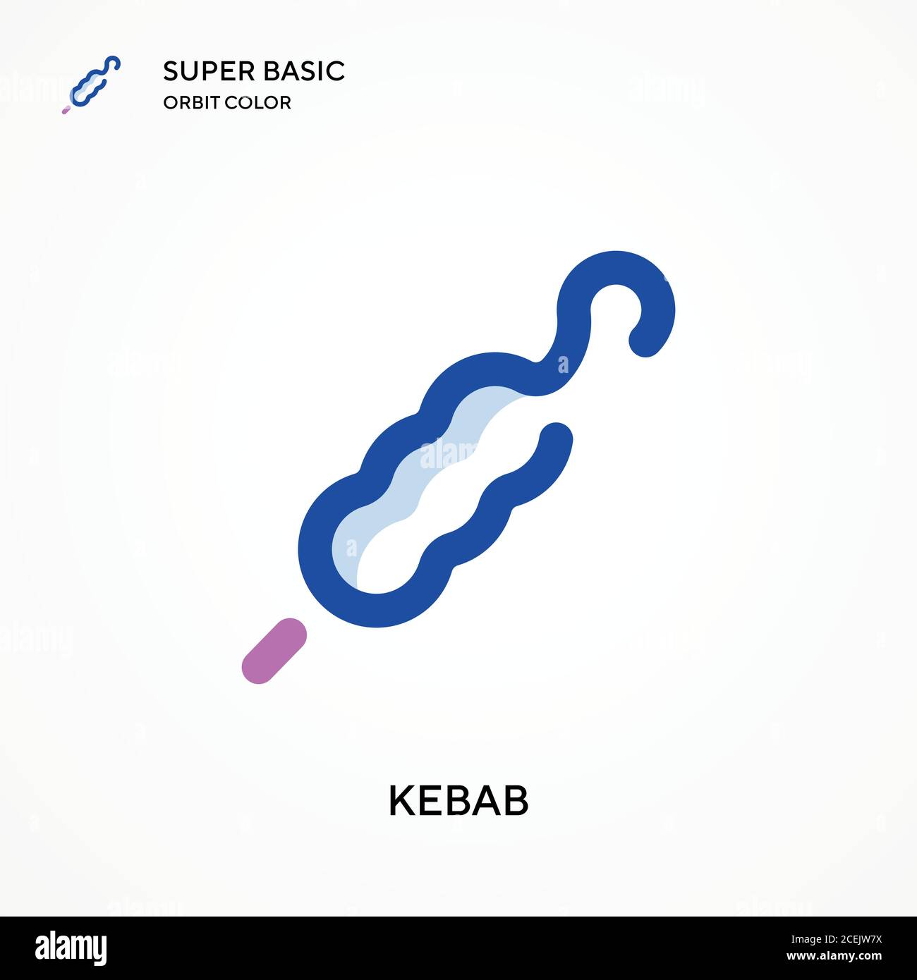 Icona vettore di colore orbitale super base kebab. Modello di disegno simbolo illustrazione per elemento dell'interfaccia utente Web mobile. Pittogramma moderno a colori perfetto su modificabili Illustrazione Vettoriale